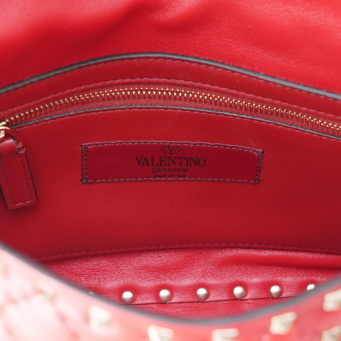 VALENTINO(USED)발렌티노 가라바니 락스터드 체인 숄더백 레드