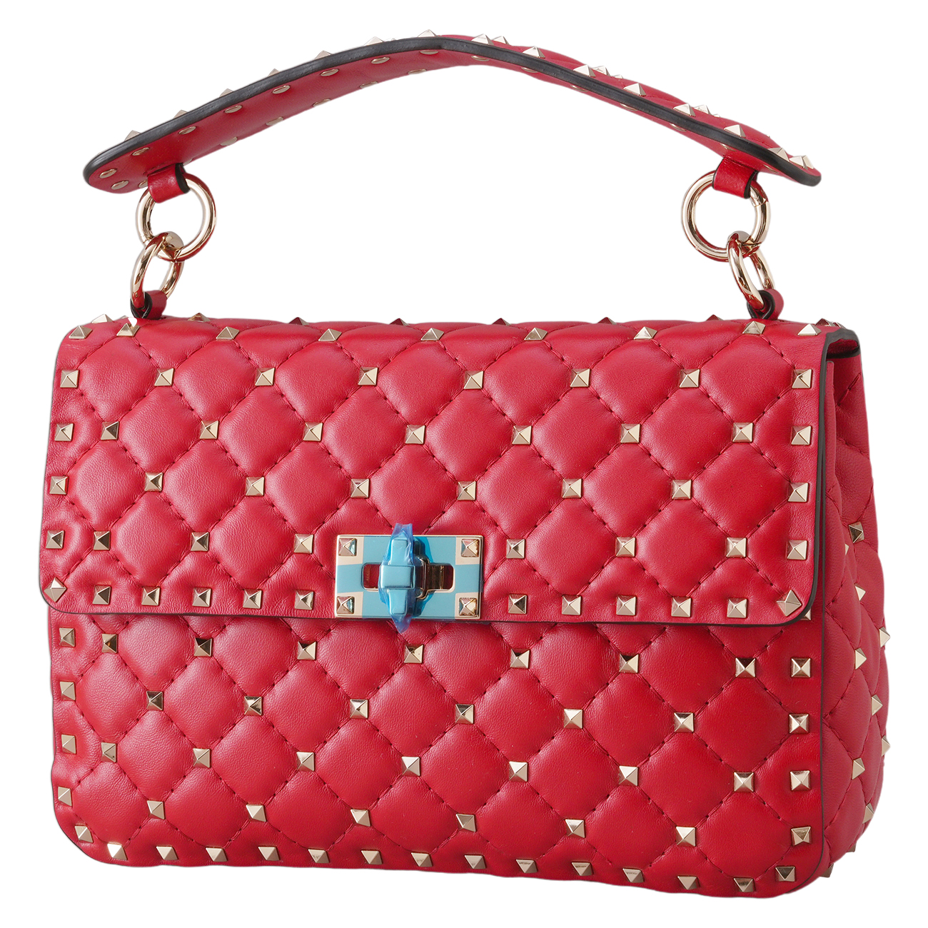 VALENTINO(USED)발렌티노 가라바니 락스터드 체인 숄더백 레드