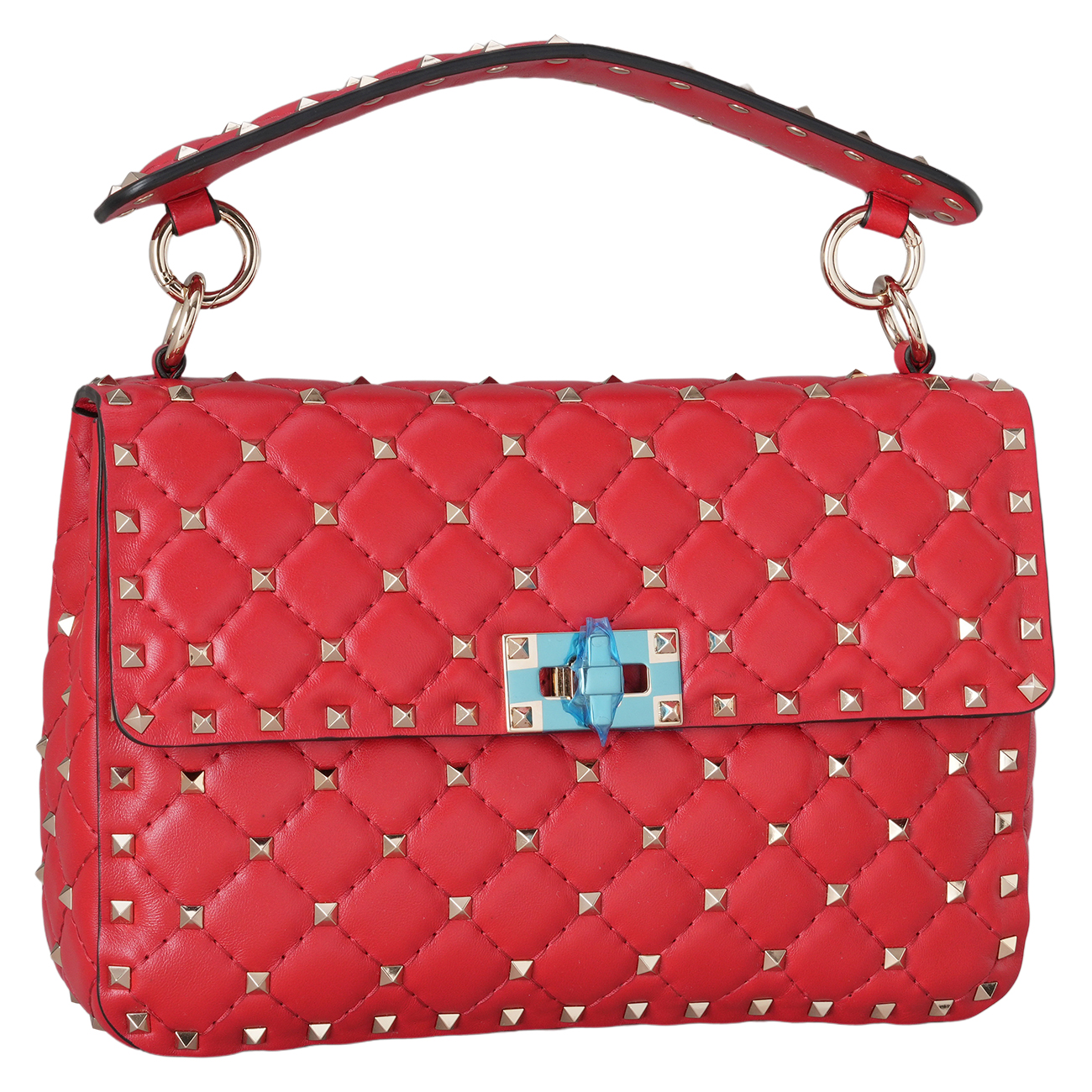 VALENTINO(USED)발렌티노 가라바니 락스터드 체인 숄더백 레드