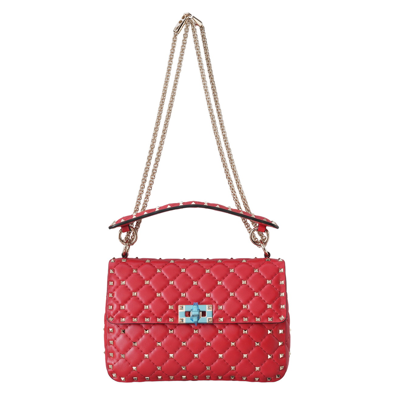 VALENTINO(USED)발렌티노 가라바니 락스터드 체인 숄더백 레드