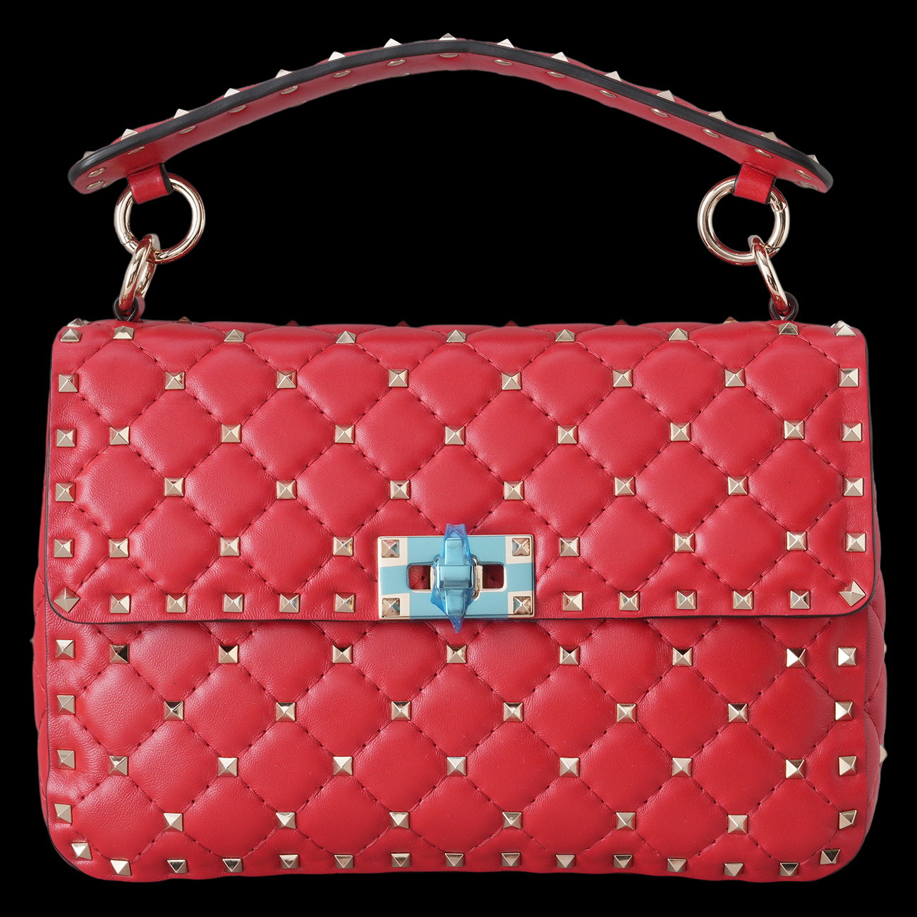 VALENTINO(USED)발렌티노 가라바니 락스터드 체인 숄더백 레드