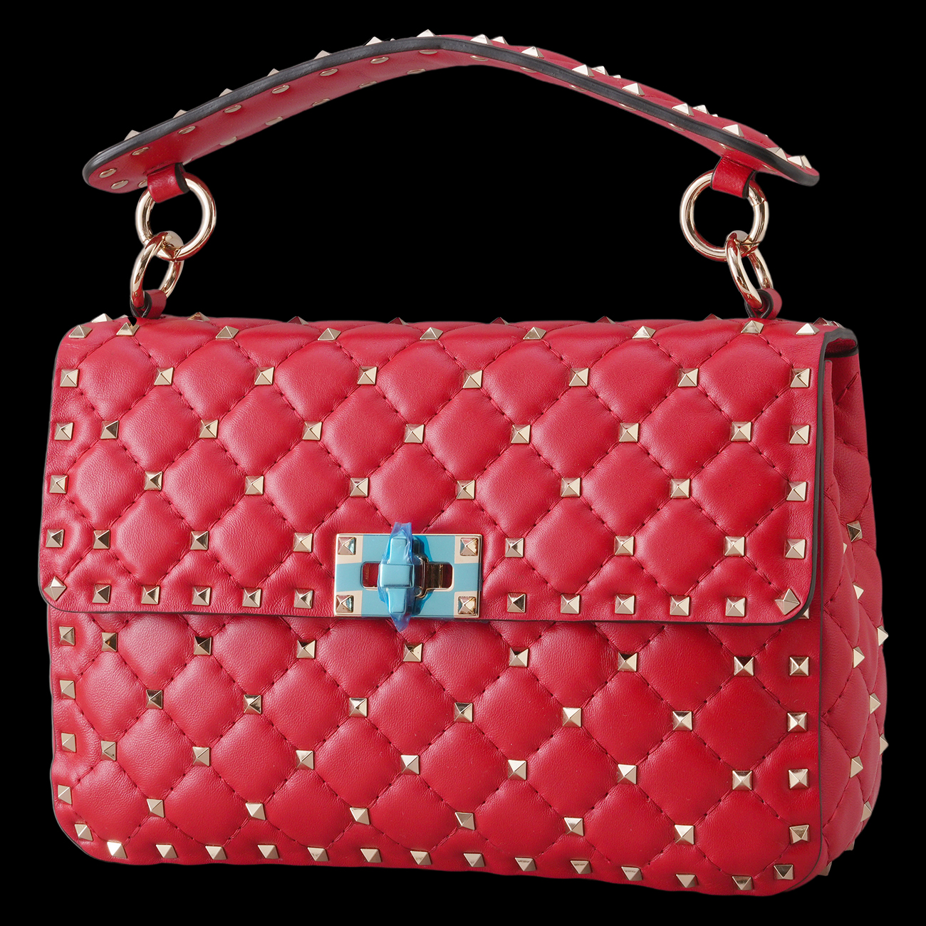 VALENTINO(USED)발렌티노 가라바니 락스터드 체인 숄더백 레드