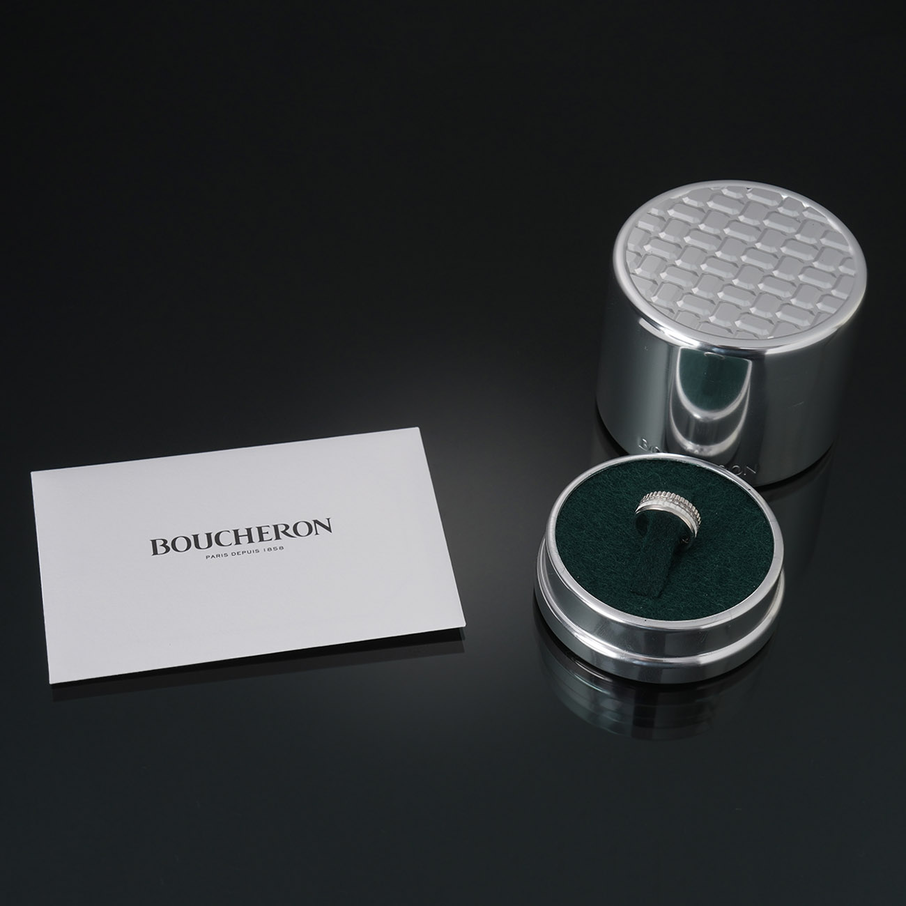 BOUCHERON(USED)부쉐론 콰트로 더블 화이트 에디션 스몰 링 #45