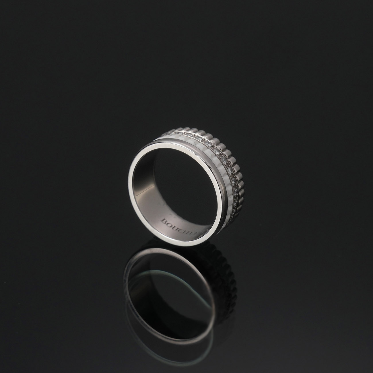 BOUCHERON(USED)부쉐론 콰트로 더블 화이트 에디션 스몰 링 #45