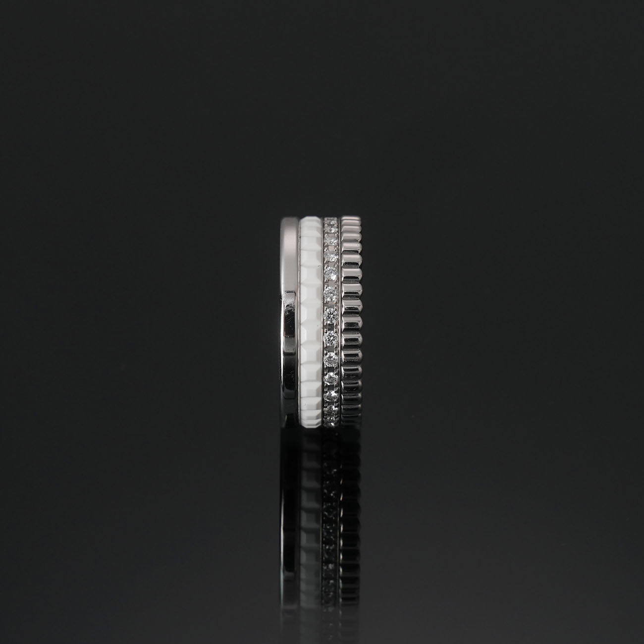 BOUCHERON(USED)부쉐론 콰트로 더블 화이트 에디션 스몰 링 #45