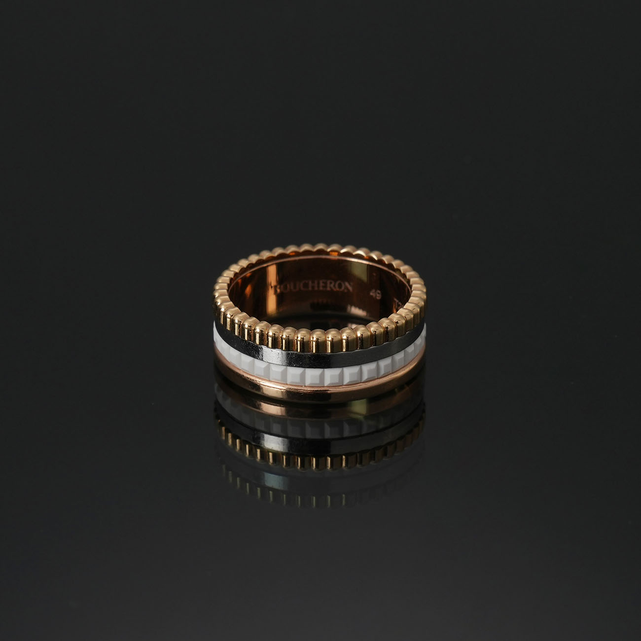 BOUCHERON(USED)부쉐론 콰트로 화이트 에디션 스몰 링 #49