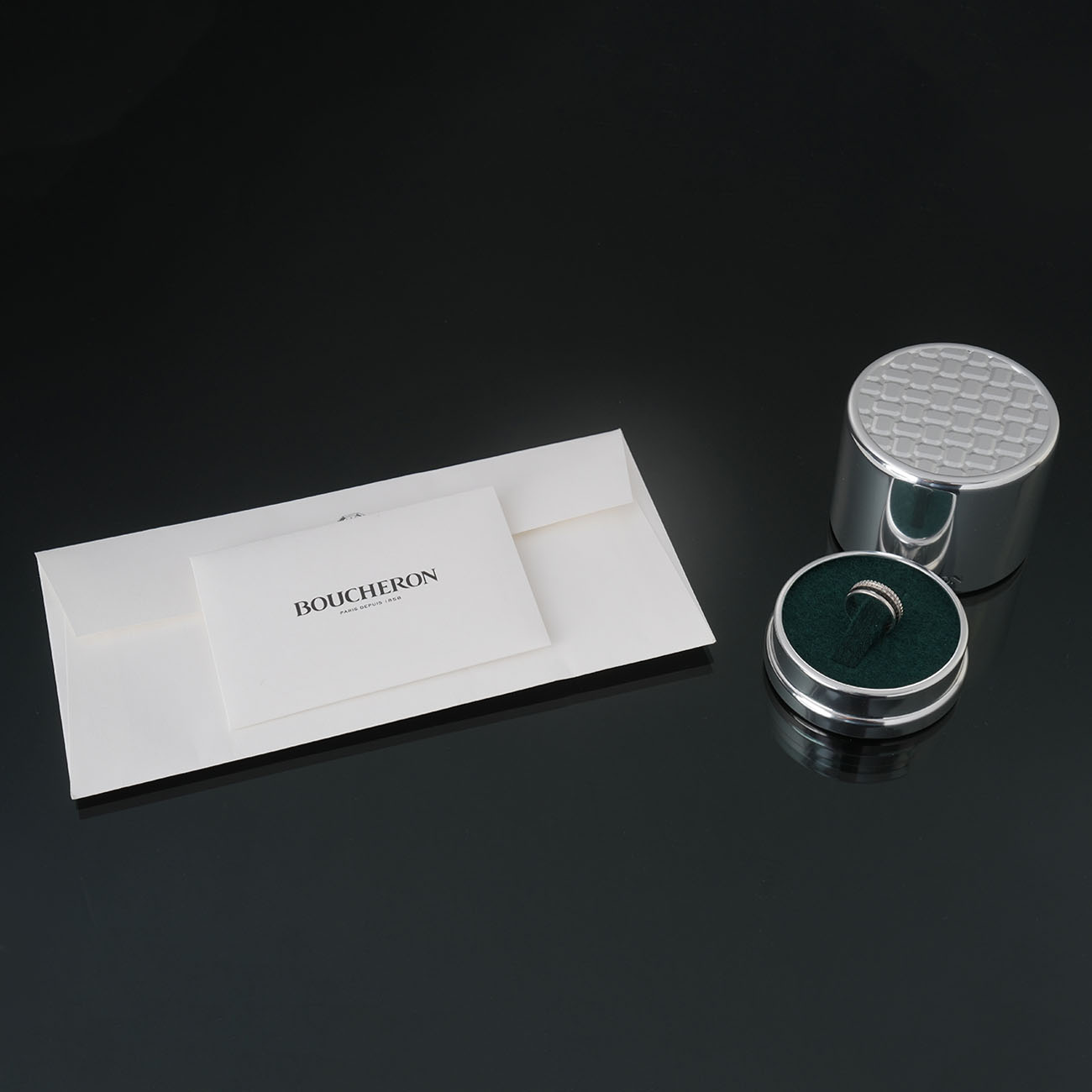 BOUCHERON(USED)부쉐론 콰트로 블랙 에디션 스몰링# 50