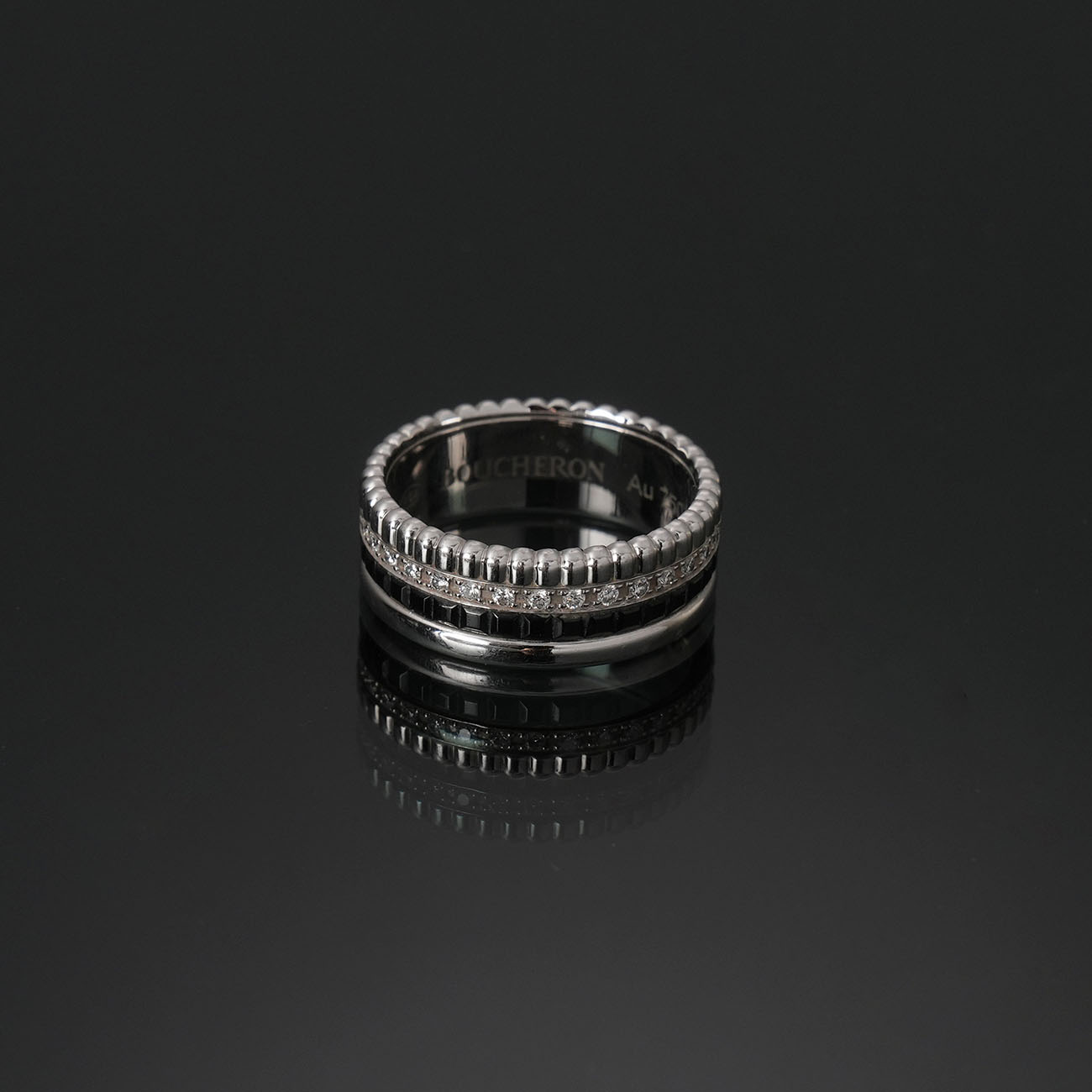 BOUCHERON(USED)부쉐론 콰트로 블랙 에디션 스몰링# 50