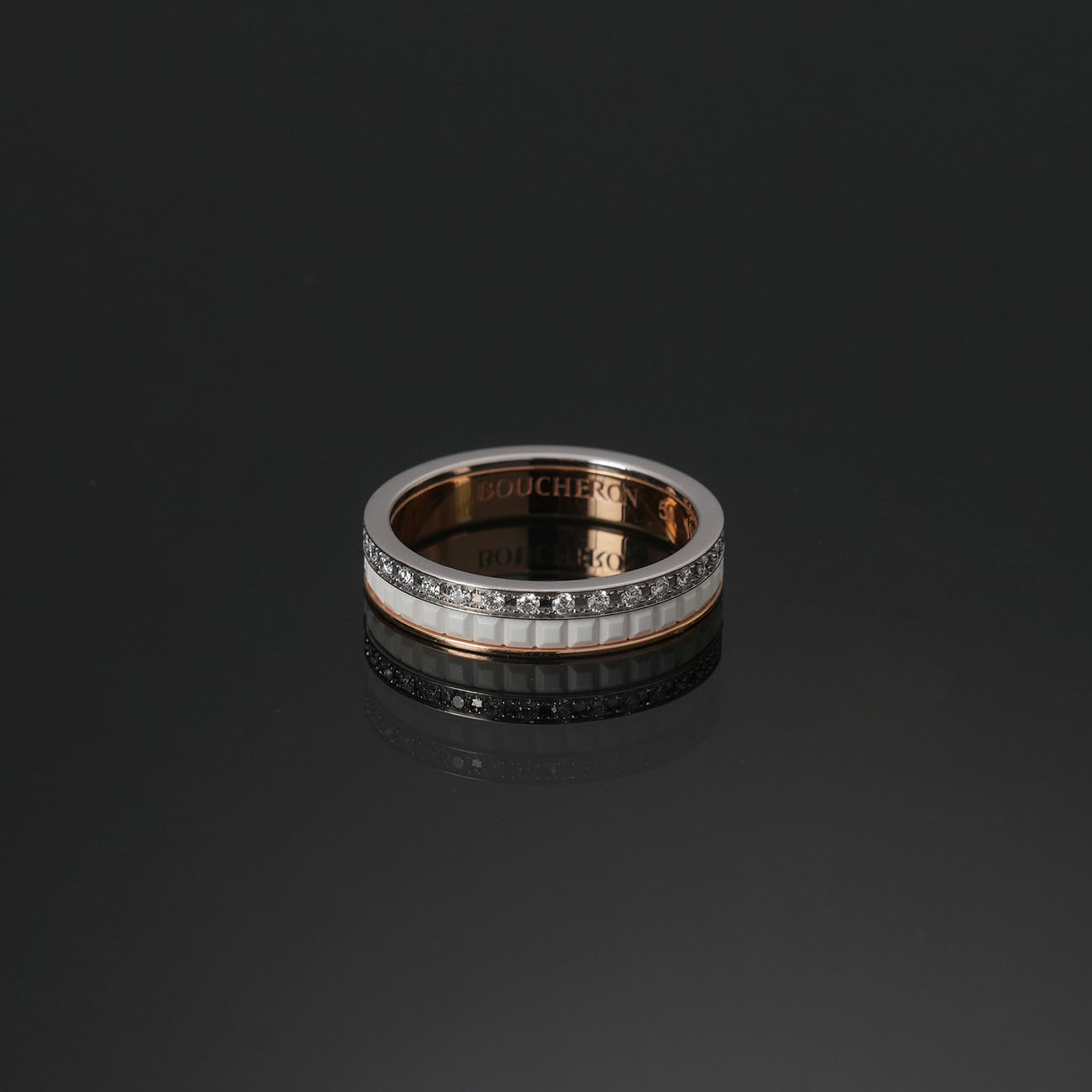 BOUCHERON(USED)부쉐론 콰트로 화이트 에디션 다이아 웨딩밴드 #50