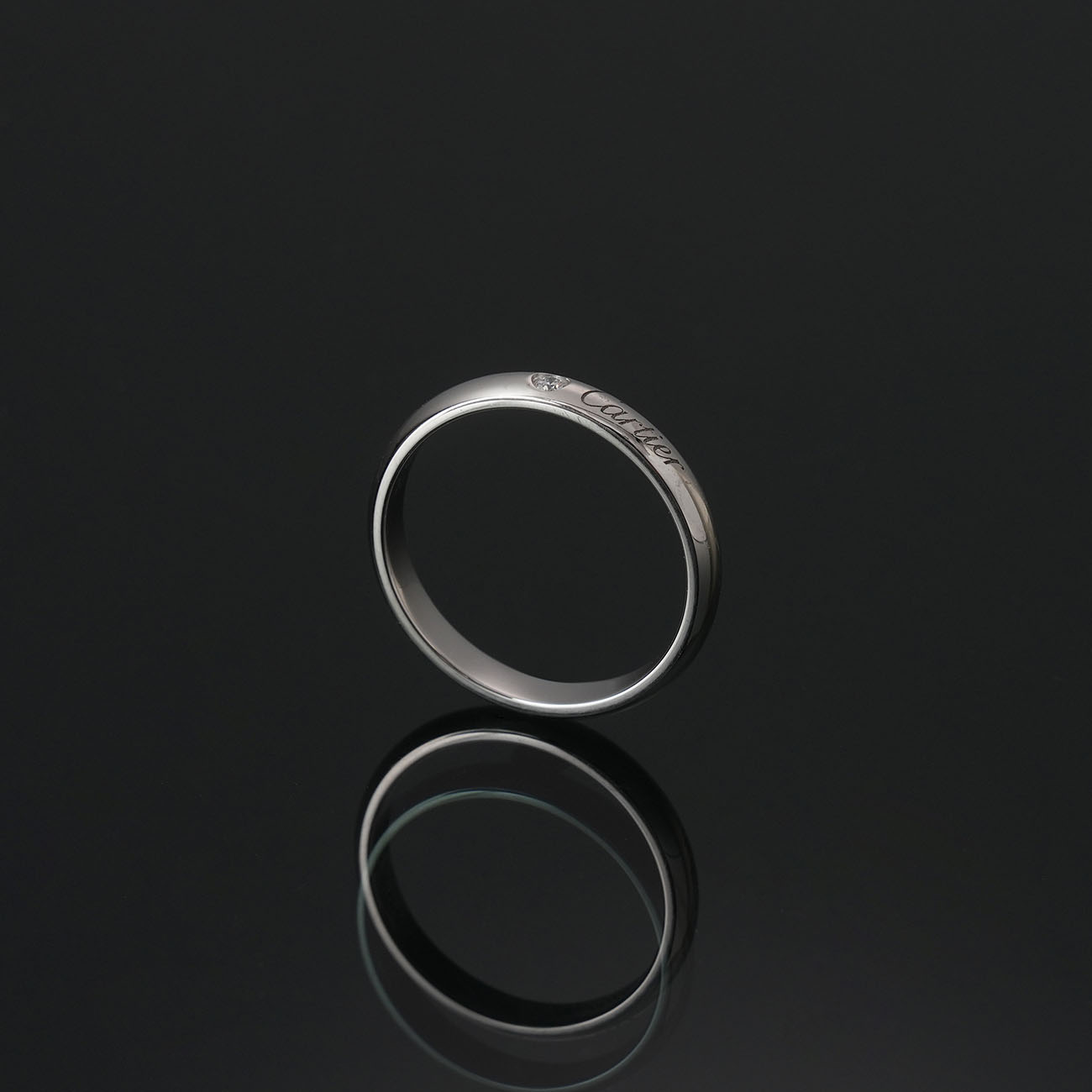 CARTIER(USED) 까르띠에 플레티넘 다이아 웨딩밴드 1P #56