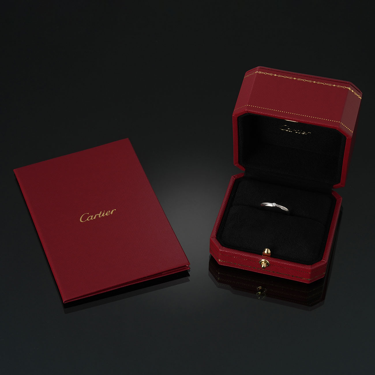 CARTIER(USED) 까르띠에 플레티넘 다이아 웨딩밴드 1P #56