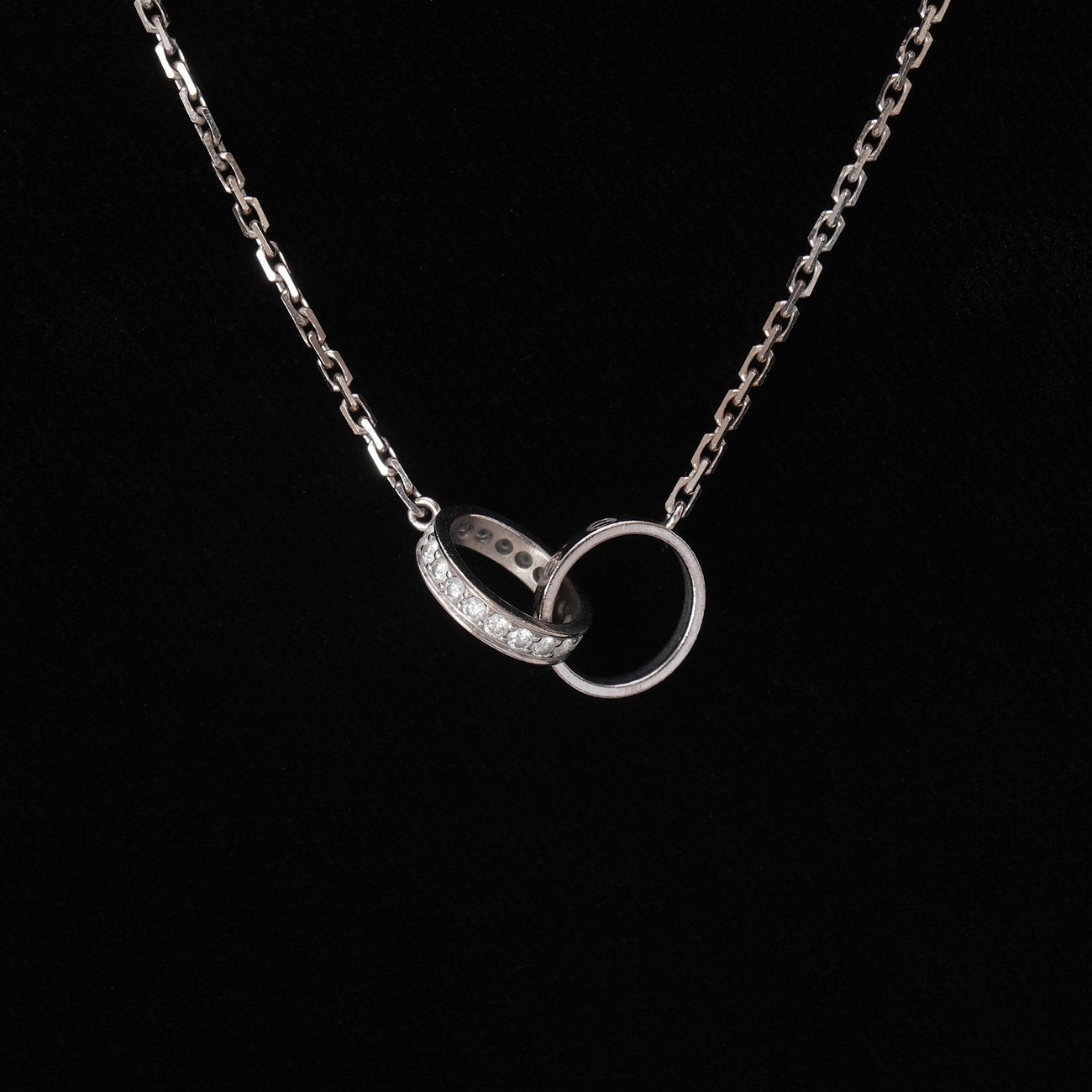 CARTIER(USED)까르띠에 다이아 러브 네크리스 세미 파베 세팅