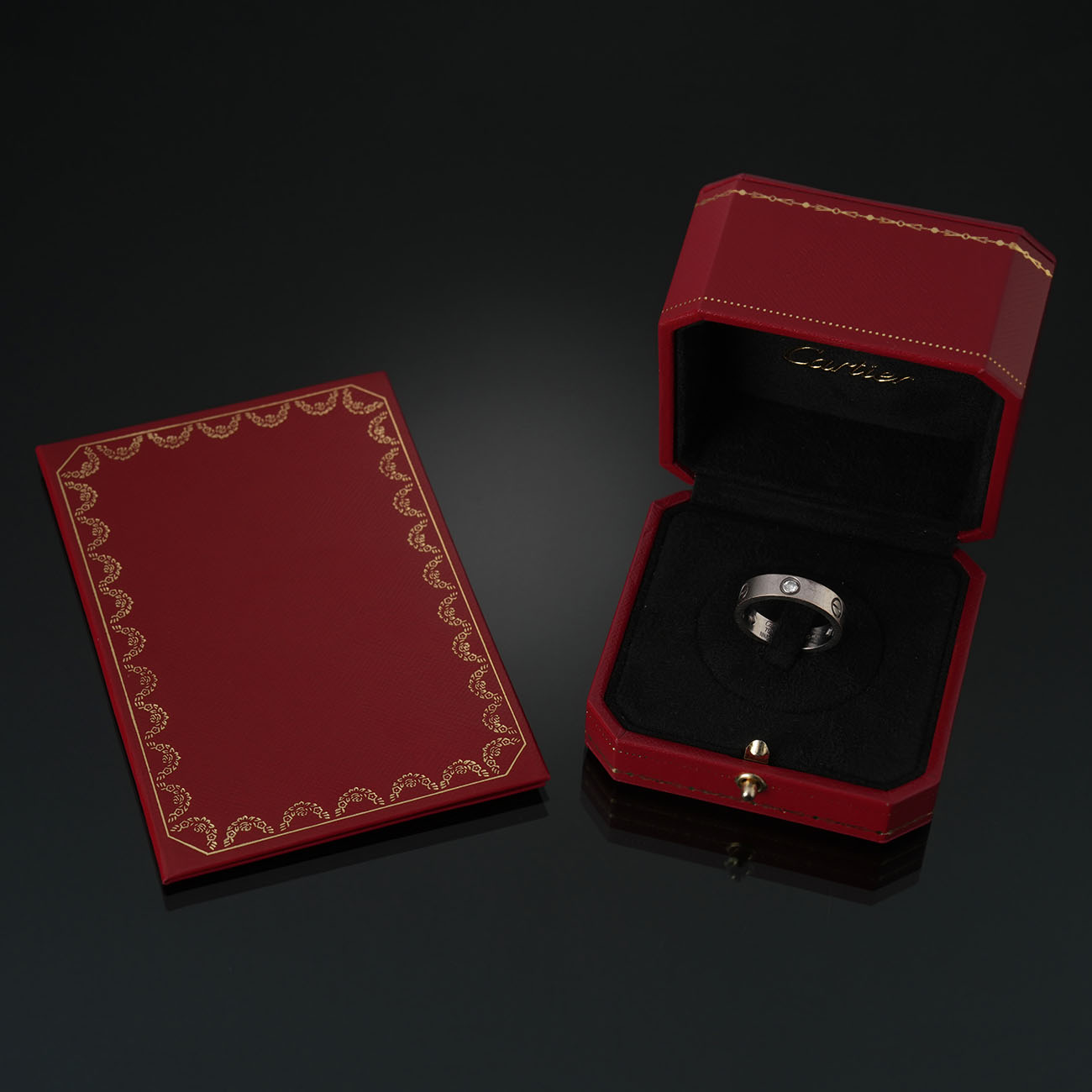 CARTIER(USED)까르띠에 3P 다이아 러브 클래식 링 #60