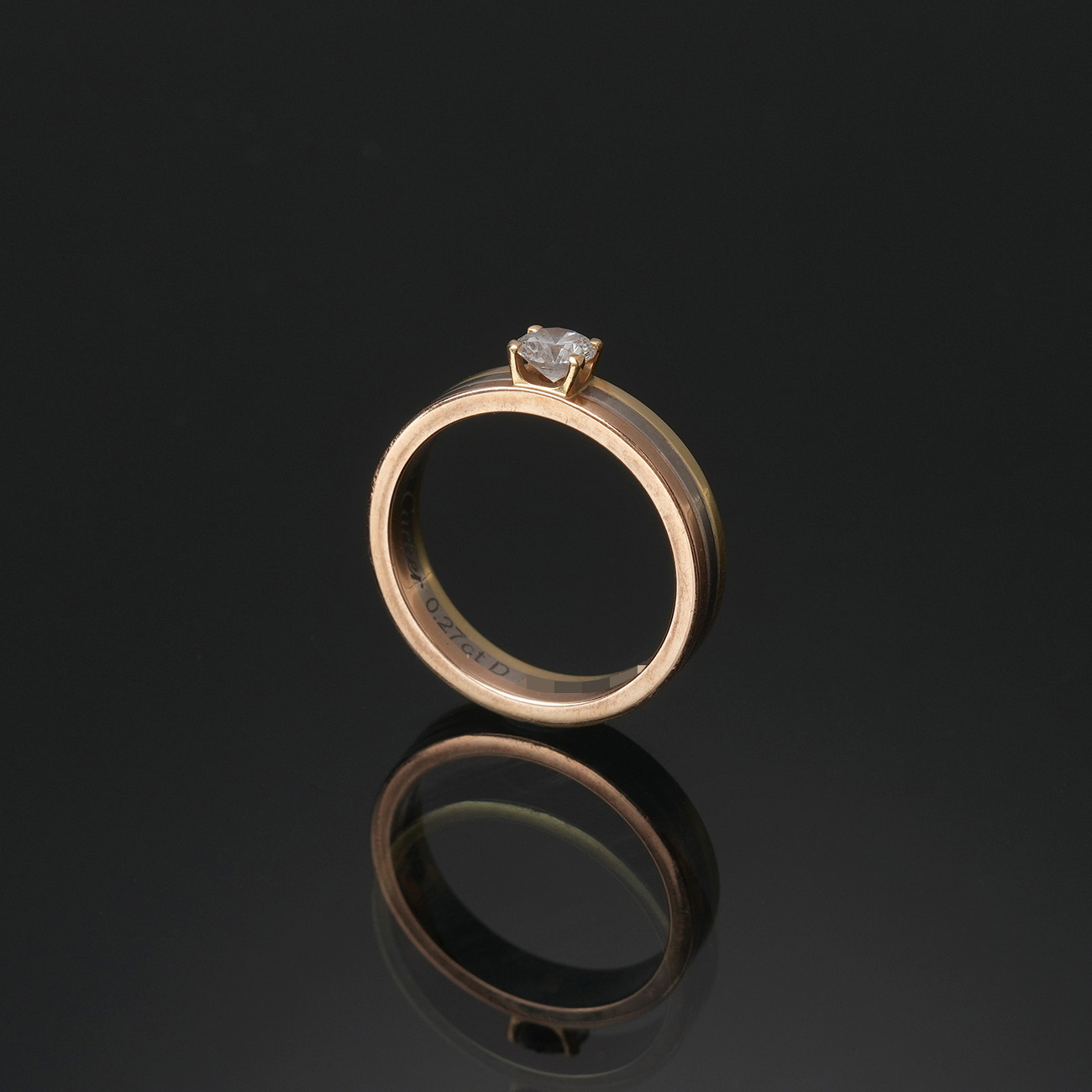 CARTIER(USED)까르띠에 방돔 솔리테어 0.27ct 웨딩밴드 #50