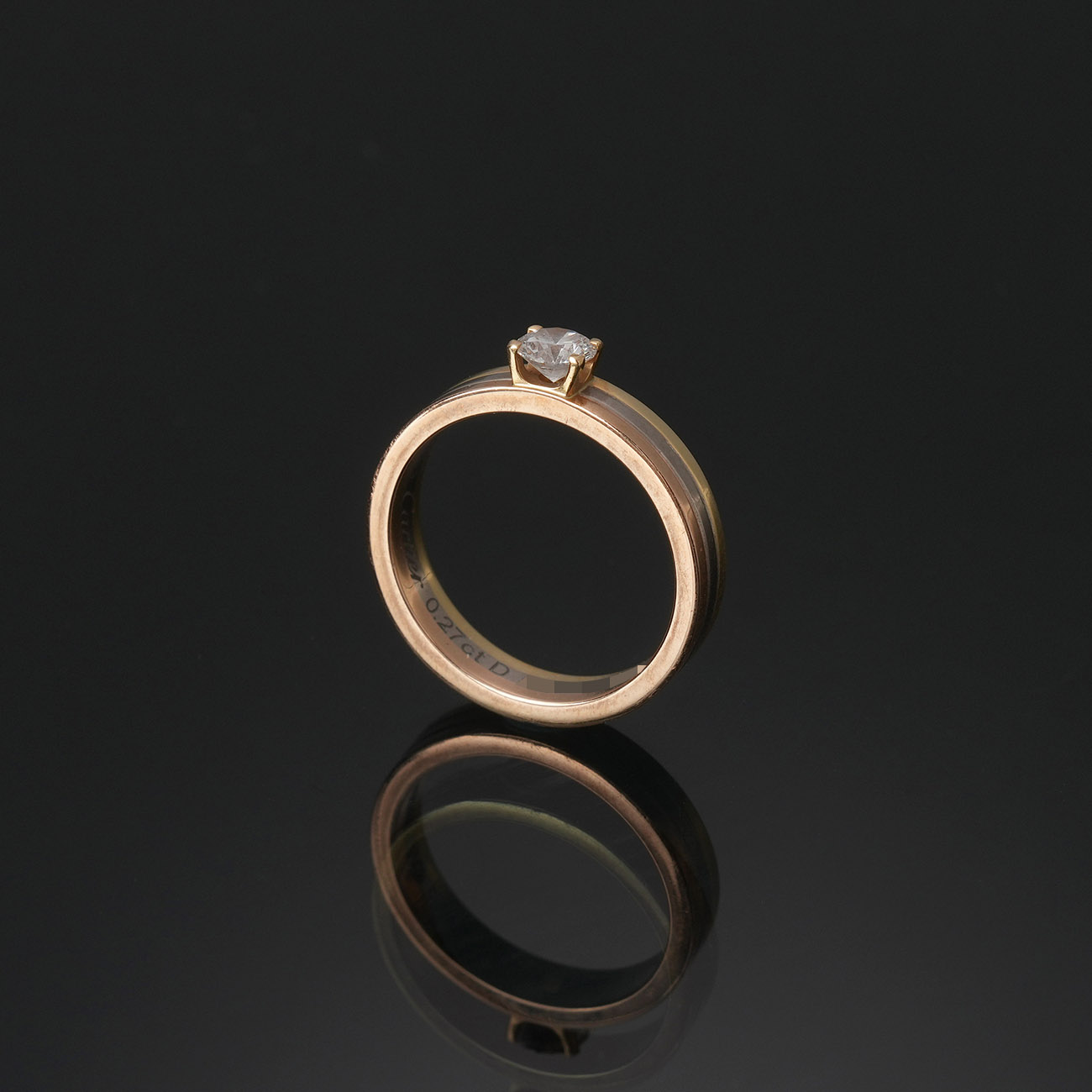 CARTIER(USED)까르띠에 방돔 솔리테어 0.27ct 웨딩밴드 #50