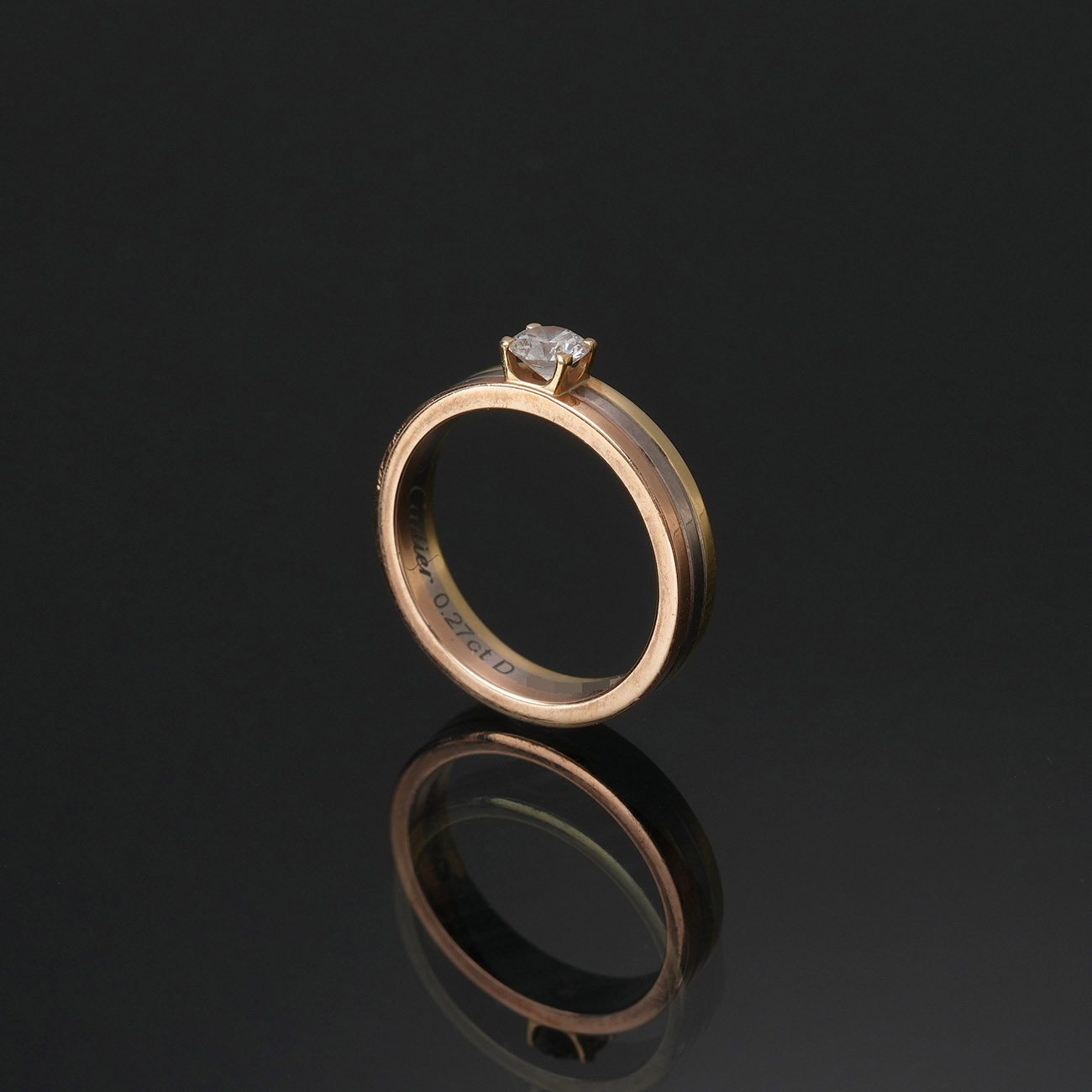 CARTIER(USED)까르띠에 방돔 솔리테어 0.27ct 웨딩밴드 #50