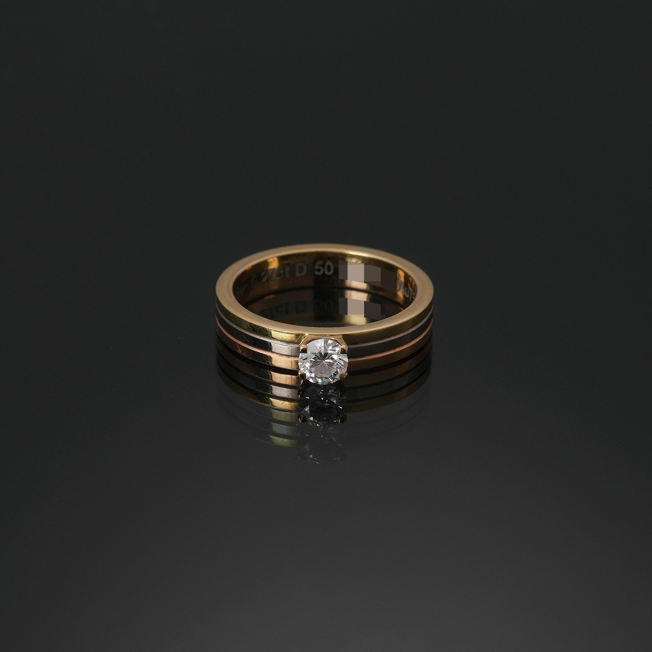 CARTIER(USED)까르띠에 방돔 솔리테어 0.27ct 웨딩밴드 #50