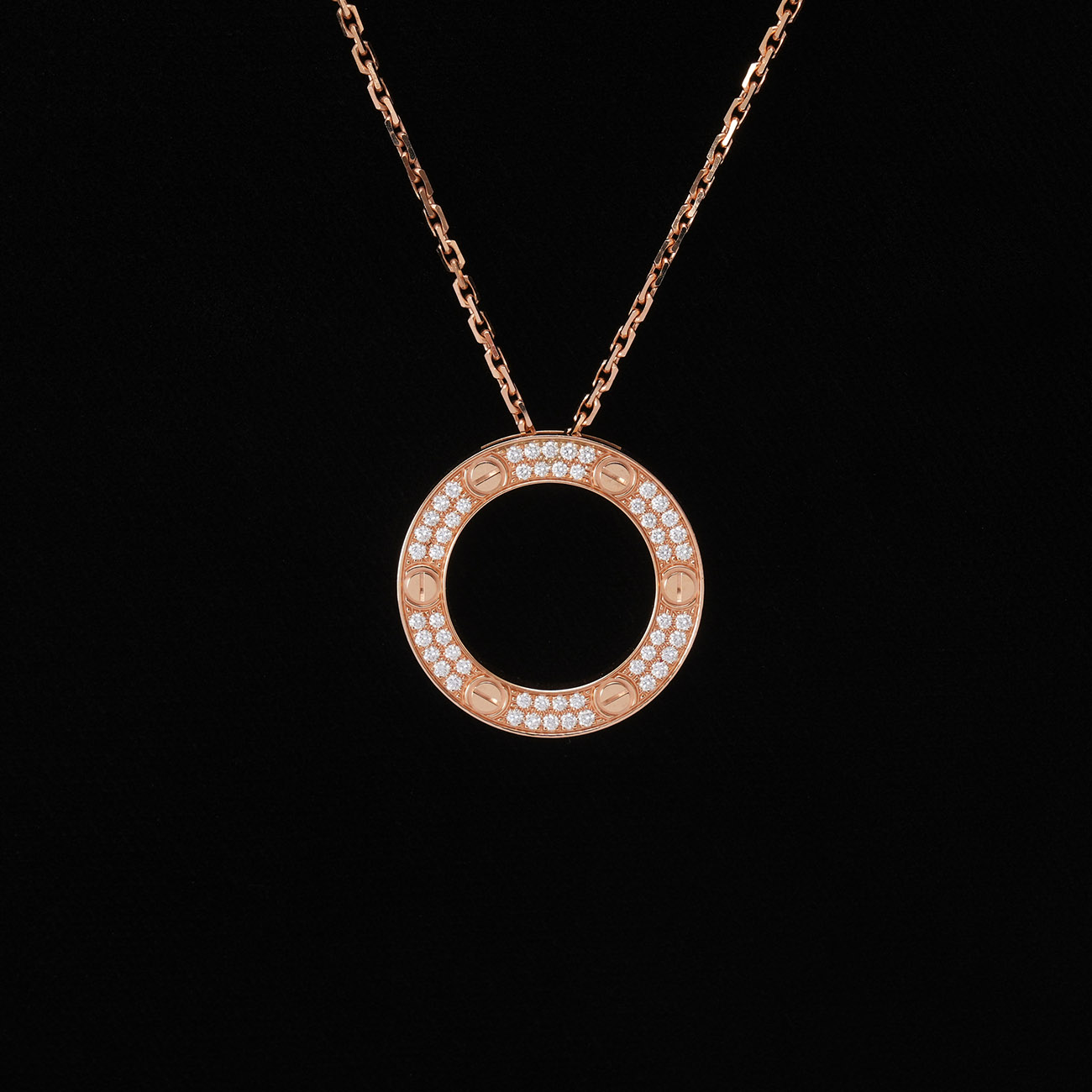 CARTIER(USED)까르띠에 러브 다이아 네크리스