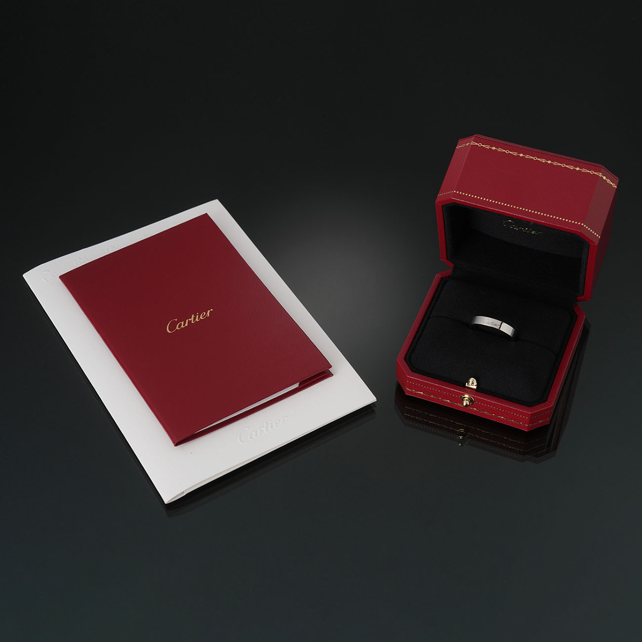 CARTIER(USED)까르띠에 C 드 까르띠에 플레티늄 웨딩링  4mm #61