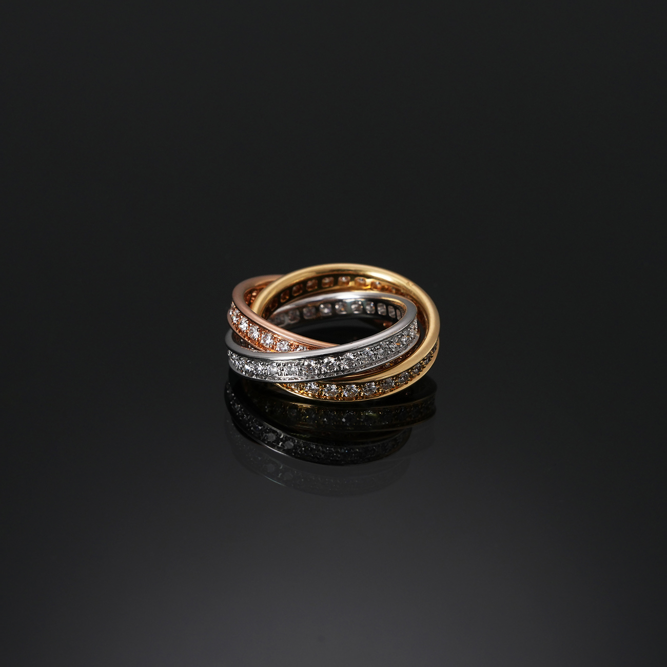 CARTIER(USED)까르띠에 다이아 트리니티 링 #51