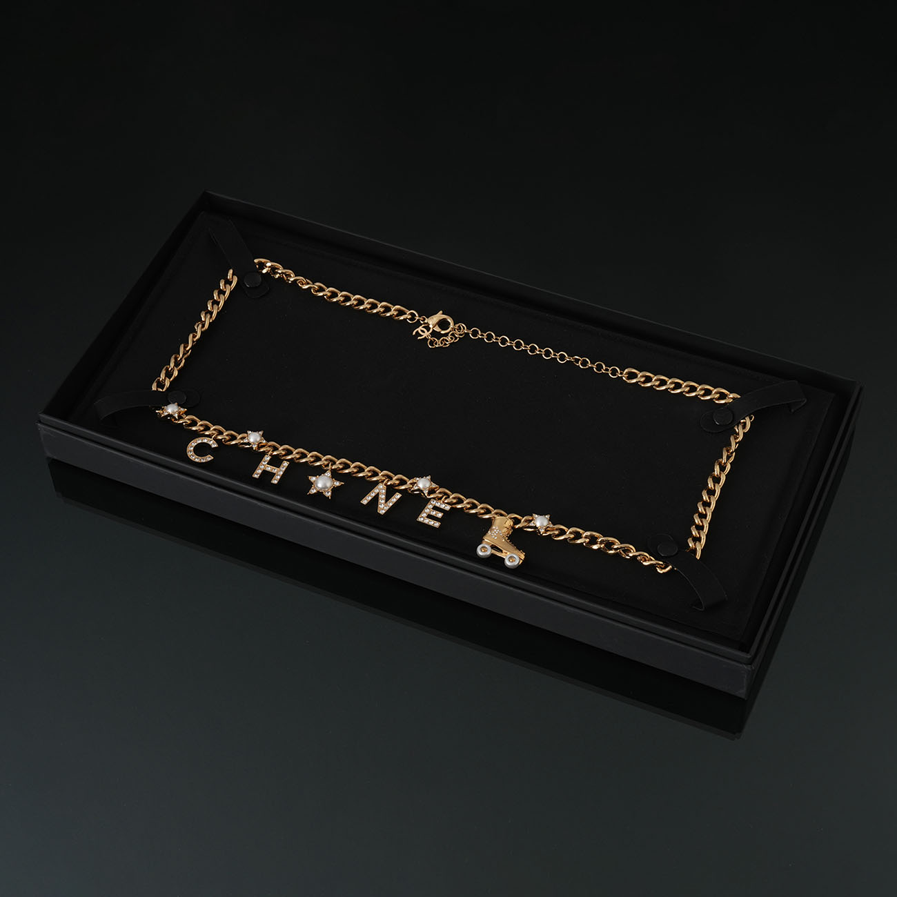 CHANEL(USED)샤넬 ABC664 레터링 체인 벨트 목걸이