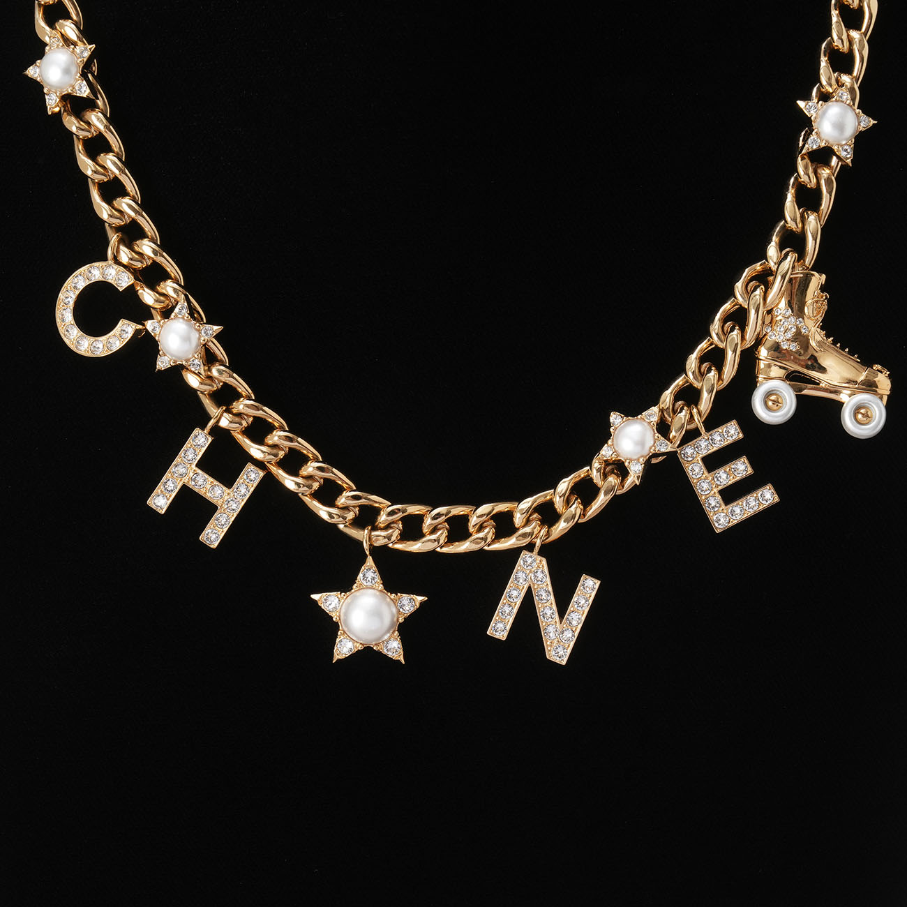 CHANEL(USED)샤넬 ABC664 레터링 체인 벨트 목걸이