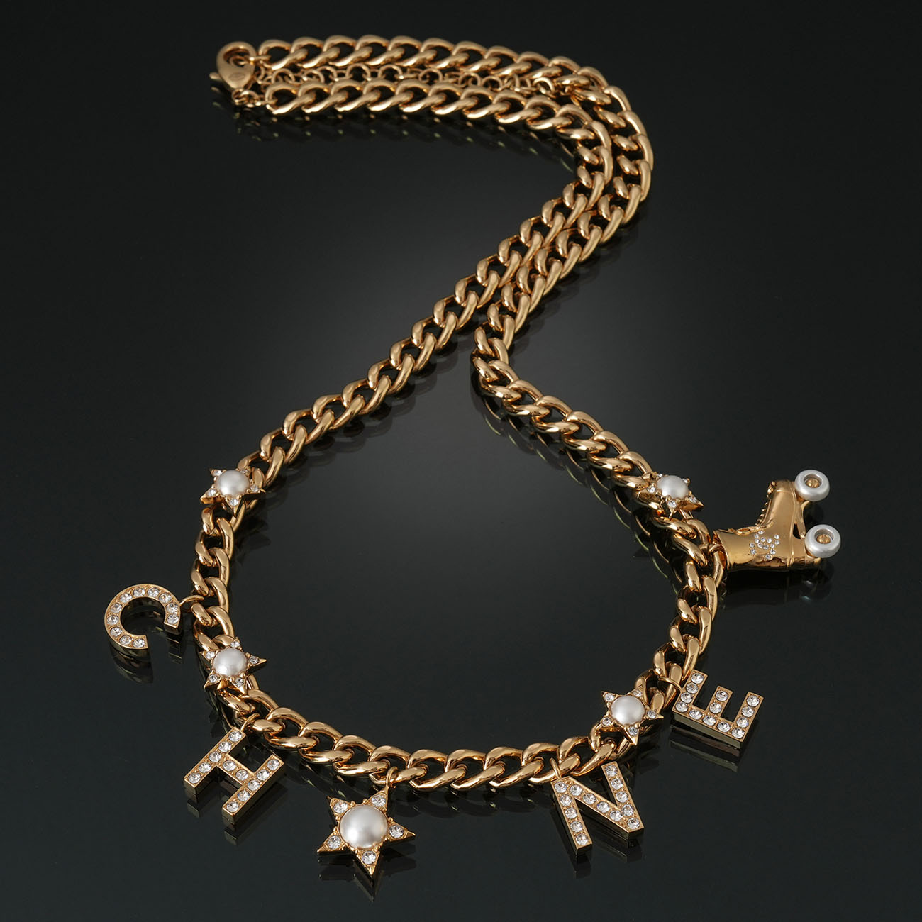 CHANEL(USED)샤넬 ABC664 레터링 체인 벨트 목걸이