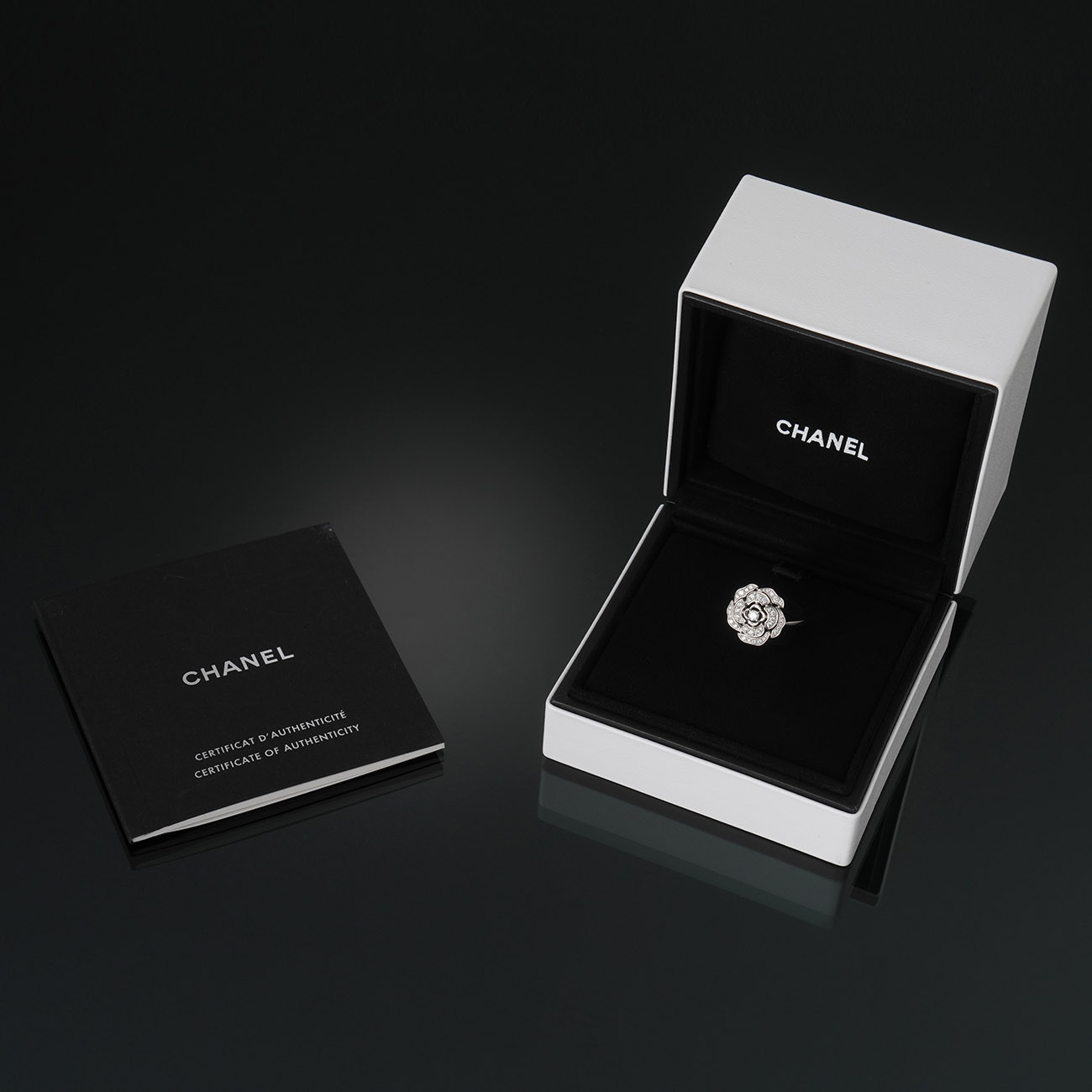 CHANEL(USED)샤넬 J11188 카멜리아 다이아 링#52