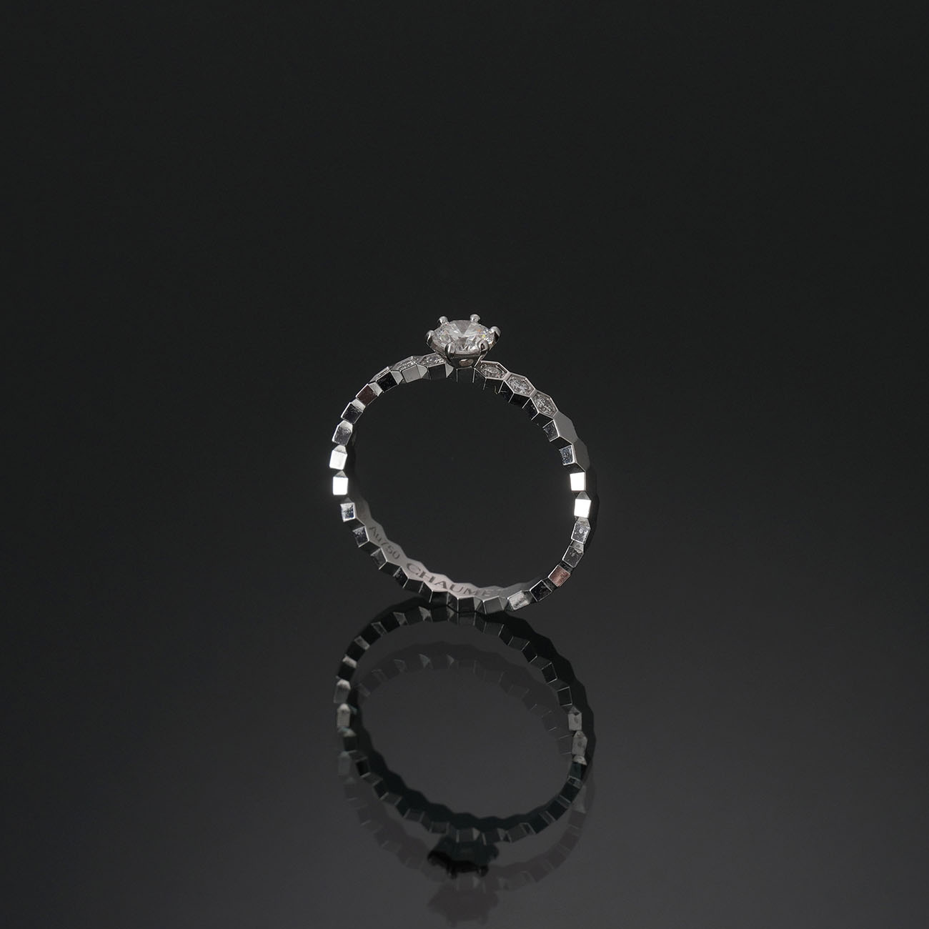 CHAUMET(USED)쇼메 비 드 쇼메 0.3ct 솔리테어 웨딩밴드 #55