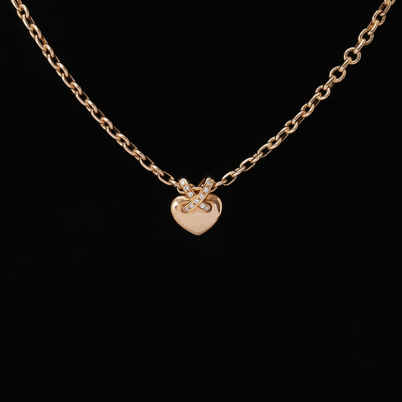 CHAUMET(USED)쇼메 하트 주 드 리앙 체인 네크리스