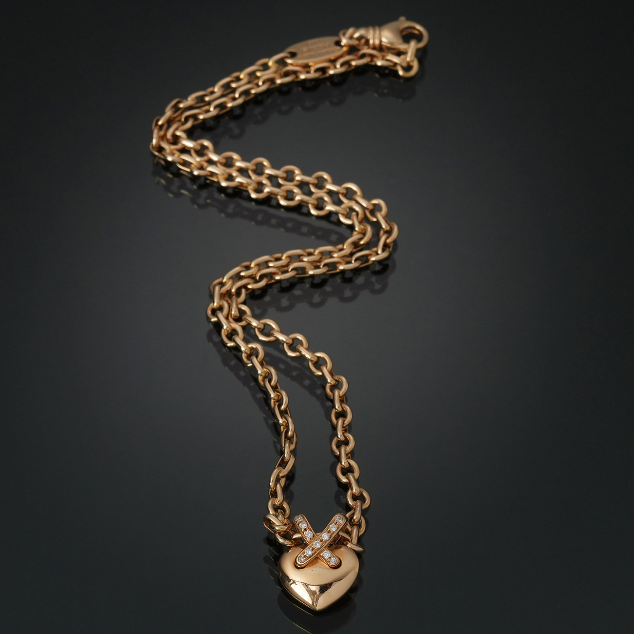 CHAUMET(USED)쇼메 하트 주 드 리앙 체인 네크리스