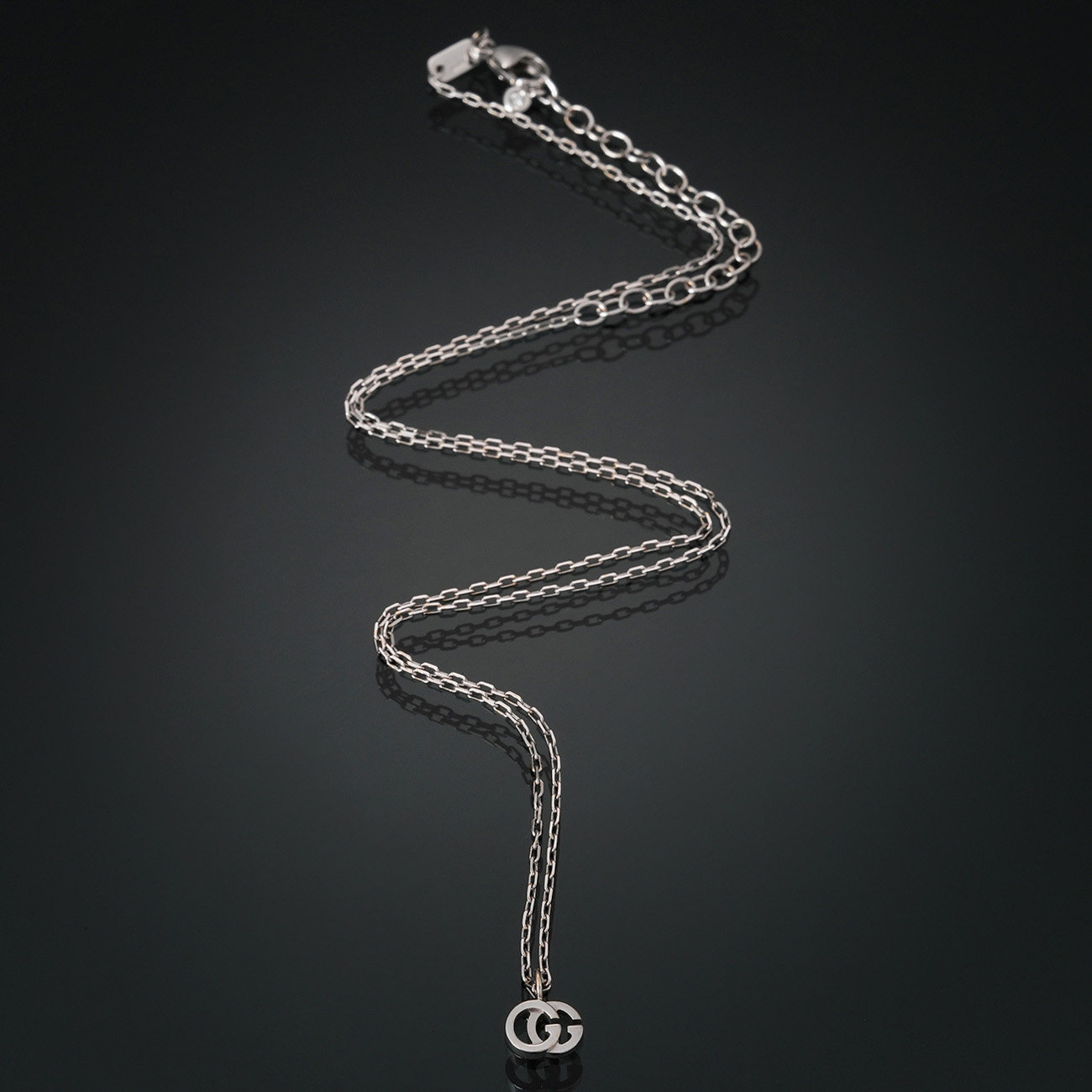 GUCCI(USED)구찌 GG로고 화이트골드 펜던트