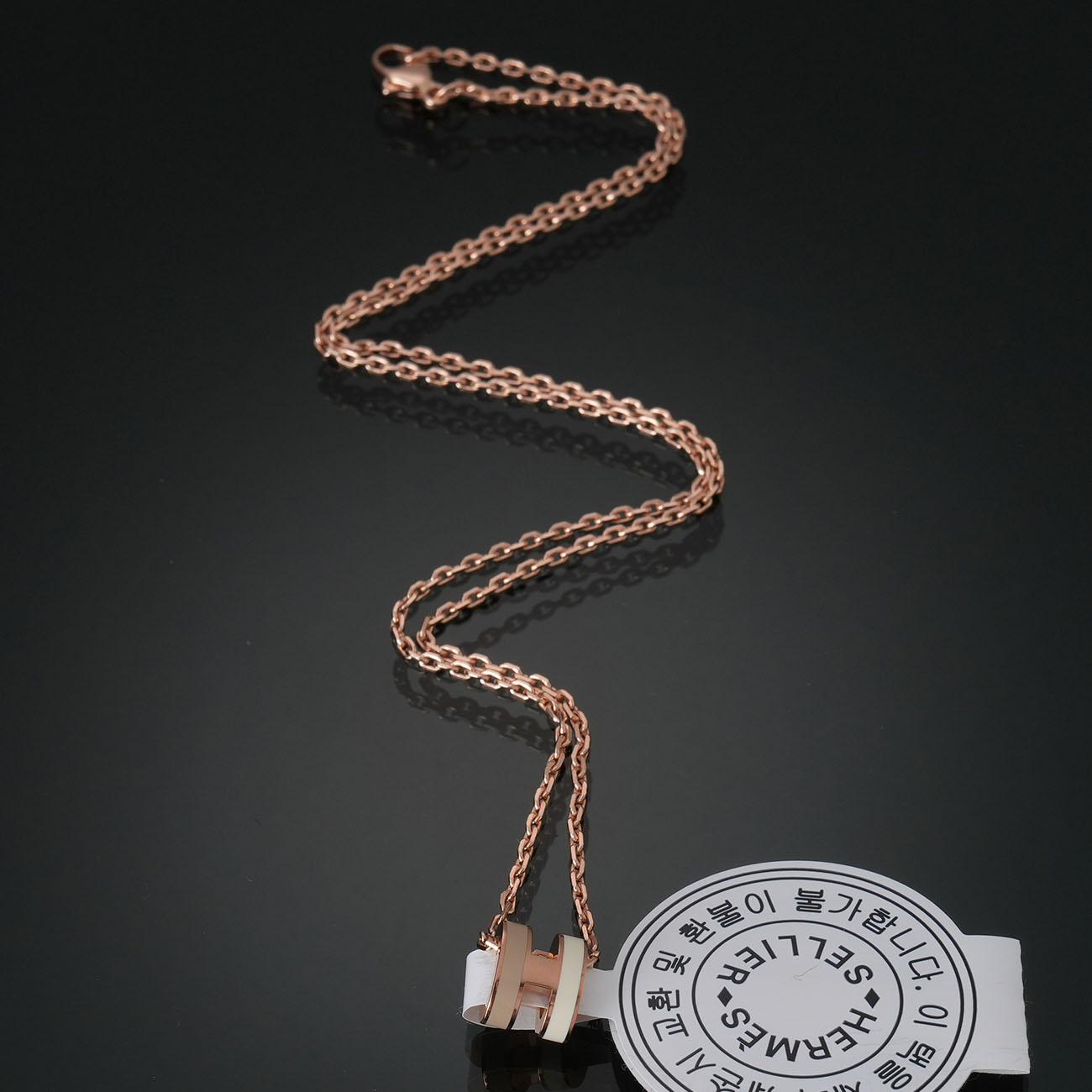 HERMES(NEW)에르메스 미니 팝아슈 블랑 마론글라세 로즈골드 네크리스 (새상품) NEW PRODUCT