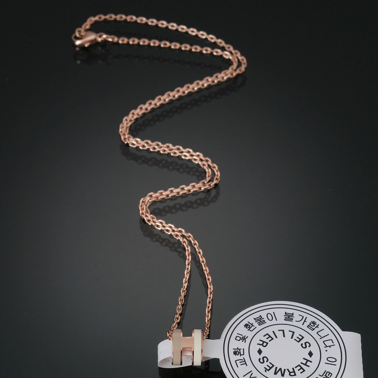 HERMES(NEW)에르메스 미니 팝아슈 블랑 마론글라세 로즈골드 네크리스 (새상품) NEW PRODUCT