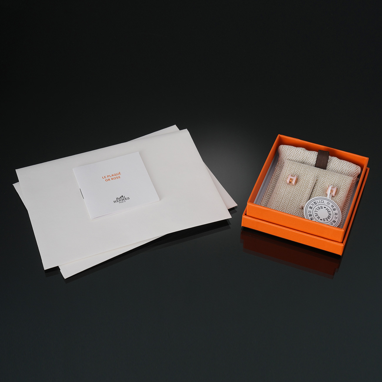 HERMES(USED)에르메스 미니 팝 이어링 로즈 드라제