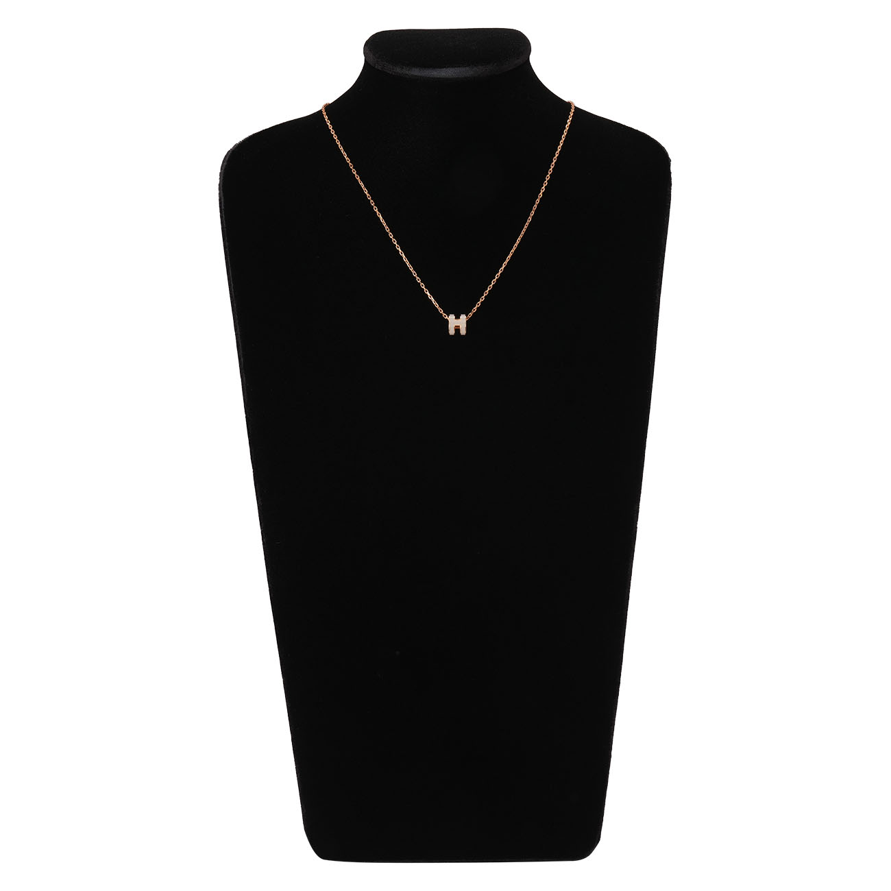 HERMES(USED)에르메스 미니 팝아슈 네크리스 마론글라세 로즈골드