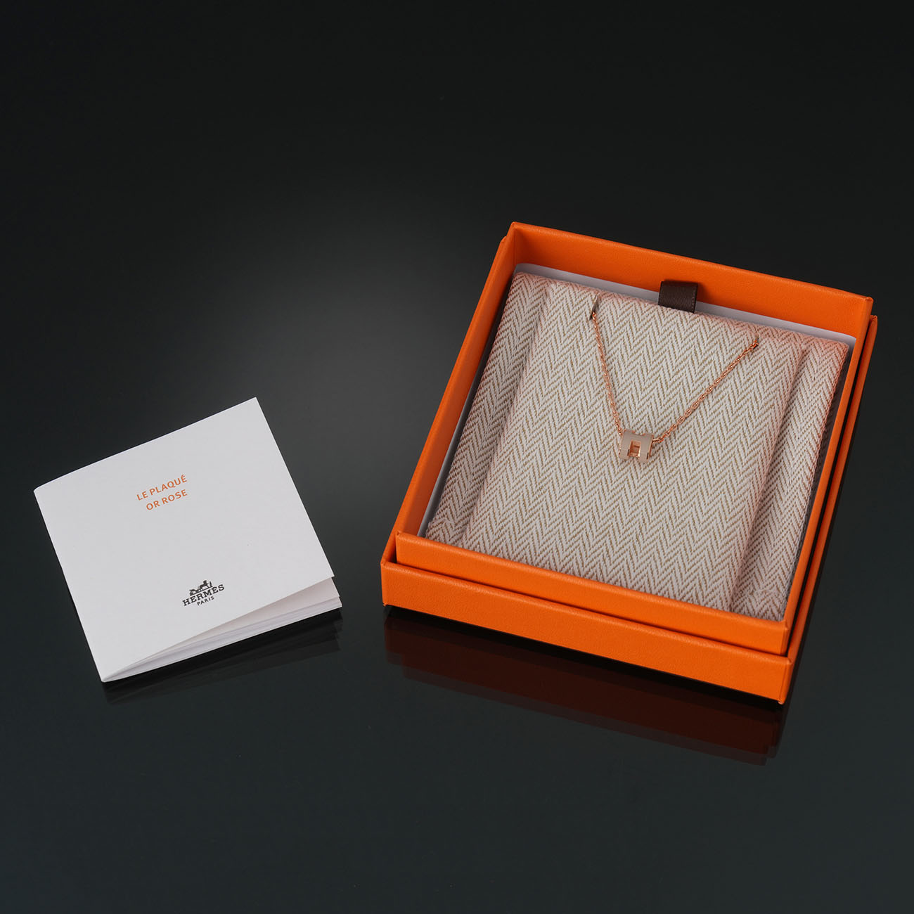 HERMES(USED)에르메스 미니 팝아슈 네크리스 마론글라세 로즈골드