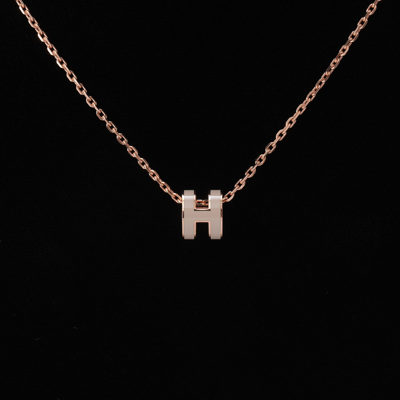HERMES(USED)에르메스 미니 팝아슈 네크리스 마론글라세 로즈골드