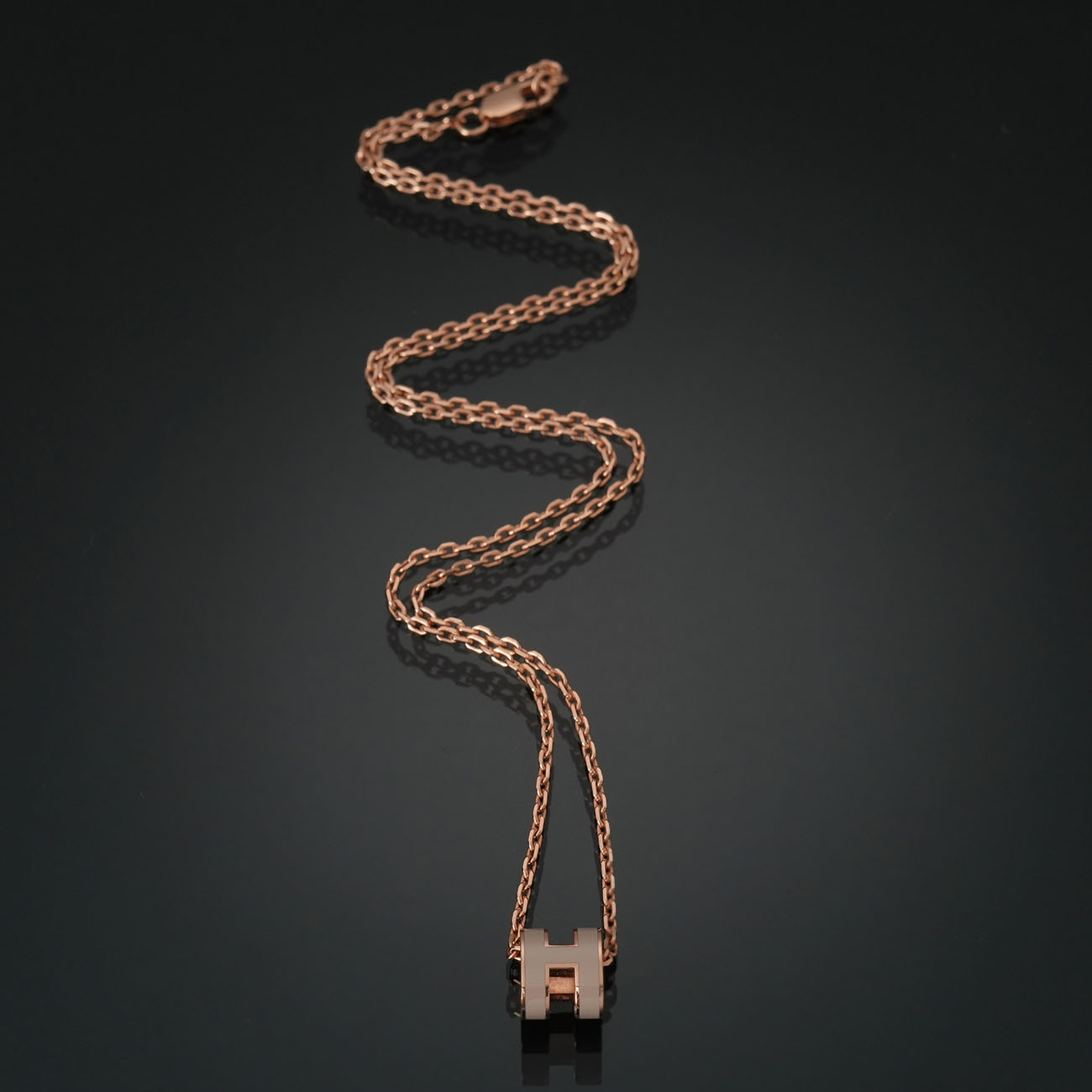 HERMES(USED)에르메스 미니 팝아슈 네크리스 마론글라세 로즈골드