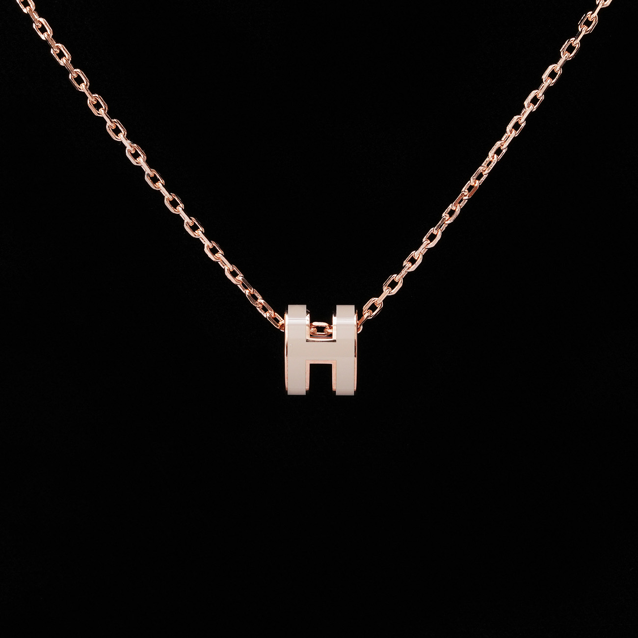 HERMES(USED)에르메스 미니 팝아슈 네크리스 마롱글라세 / 로즈