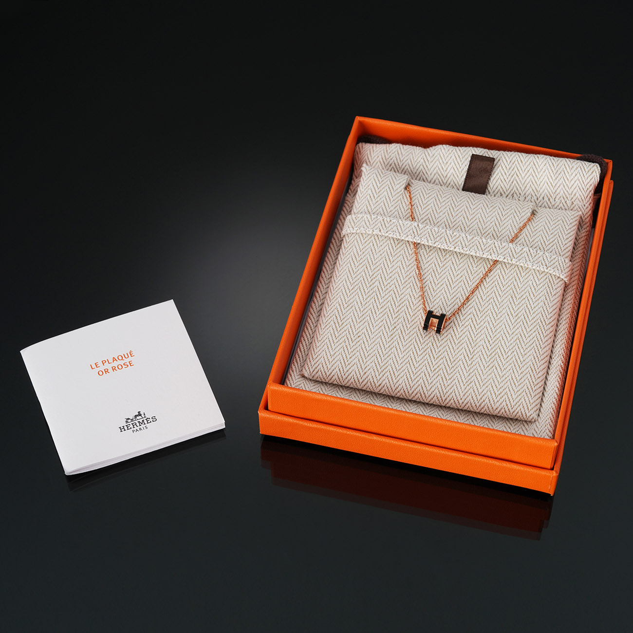 HERMES(USED)에르메스 미니 팝아슈 네크리스 느와 / 로즈