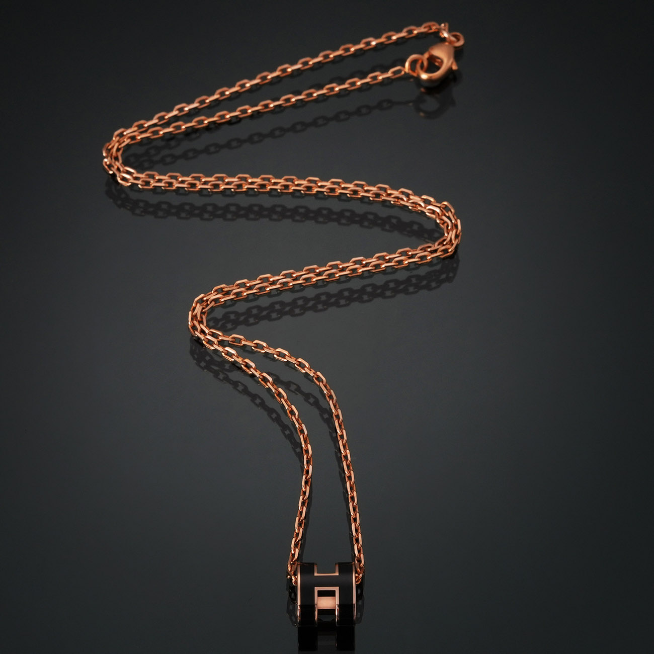 HERMES(USED)에르메스 미니 팝아슈 네크리스 느와 / 로즈