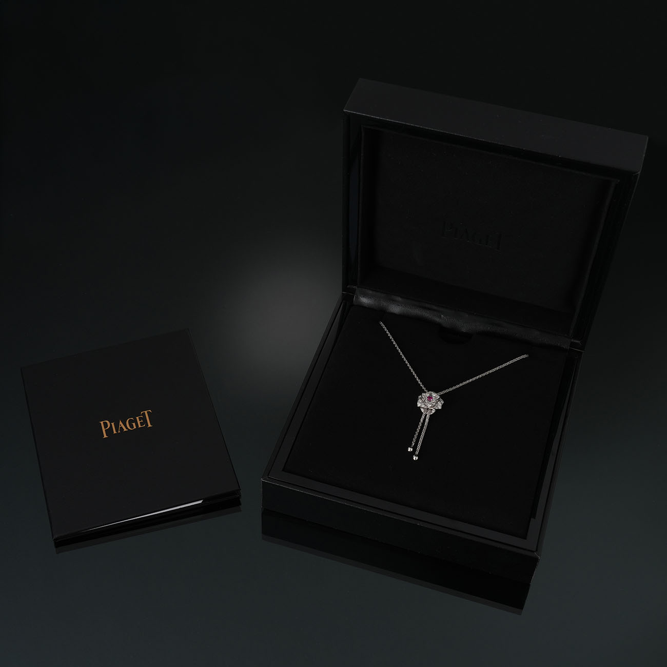 PIAGET(USED)피아제 로즈 다이아 파베 펜던트 네크리스