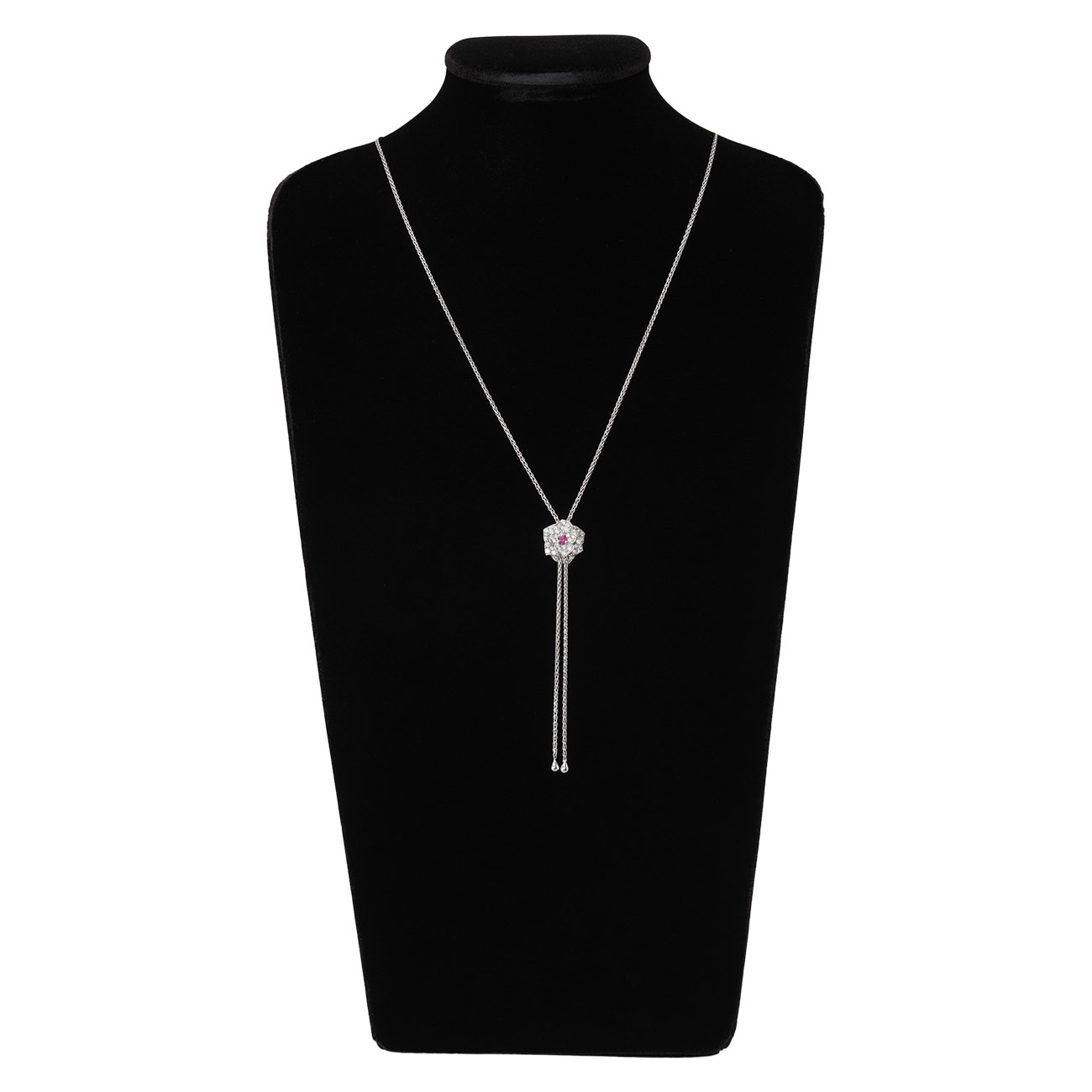 PIAGET(USED)피아제 로즈 다이아 파베 펜던트 네크리스