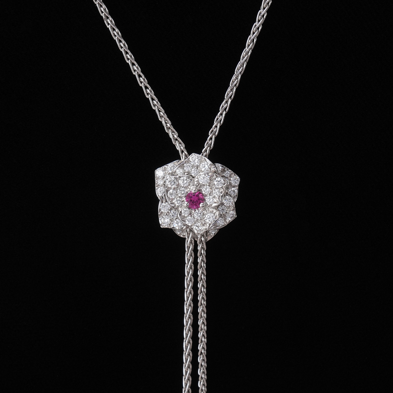 PIAGET(USED)피아제 로즈 다이아 파베 펜던트 네크리스