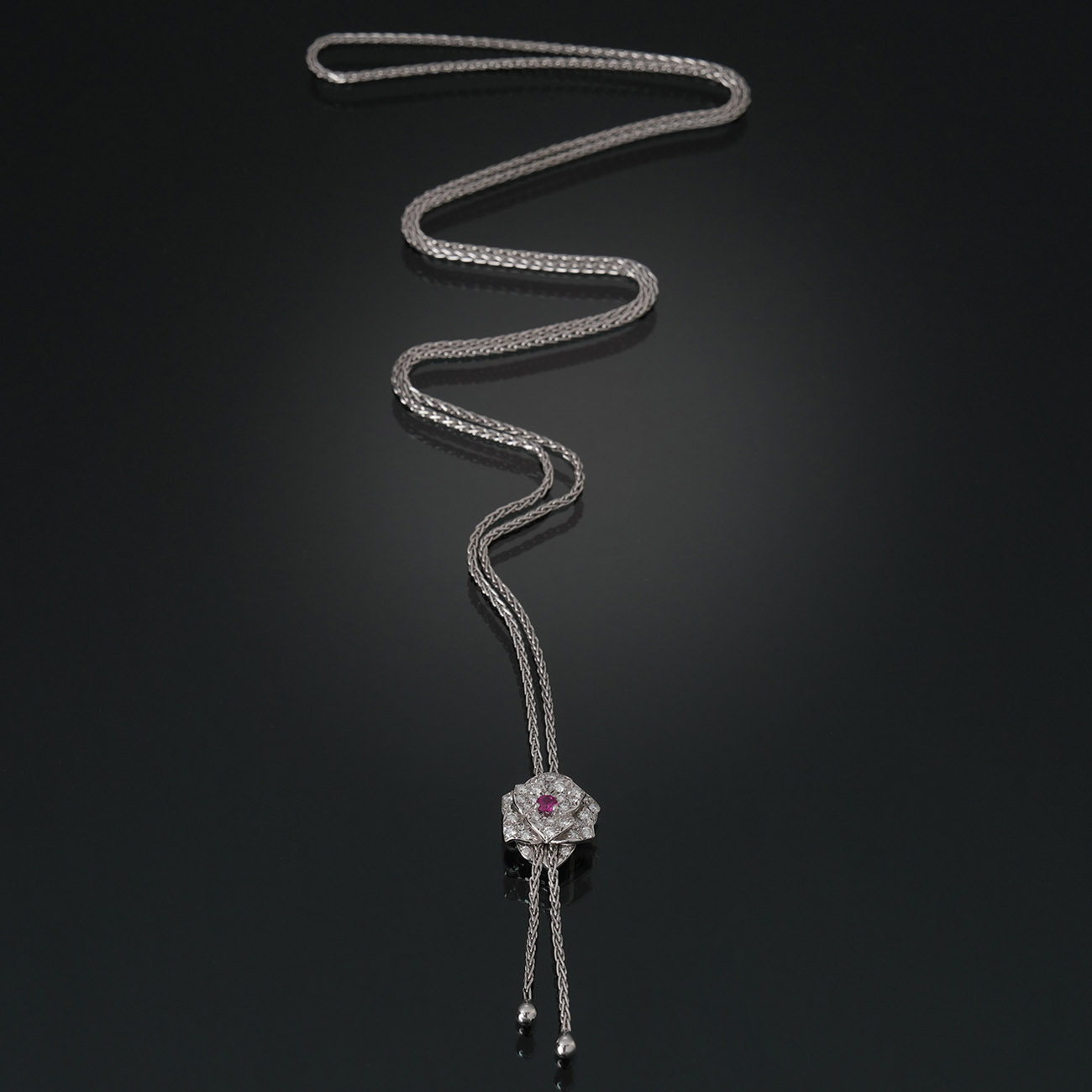 PIAGET(USED)피아제 로즈 다이아 파베 펜던트 네크리스