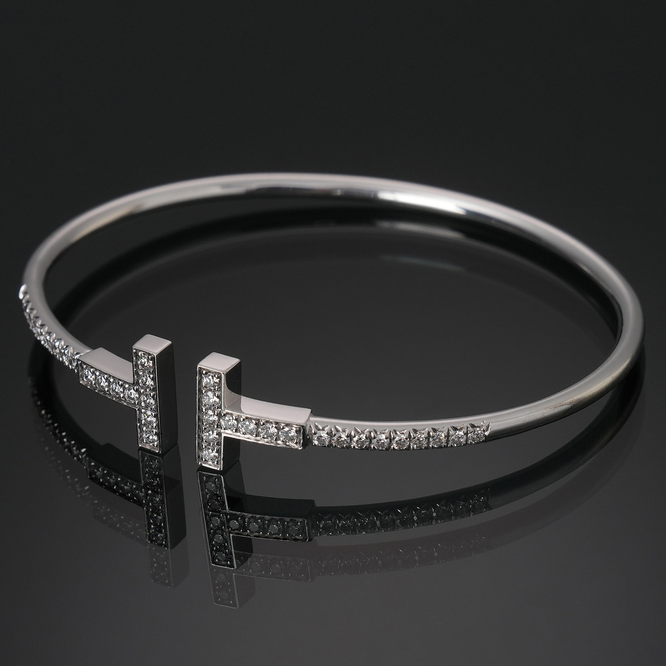 TIFFANY & CO.(USED)티파니 73122376 파베 다이아몬드 와이어 뱅글