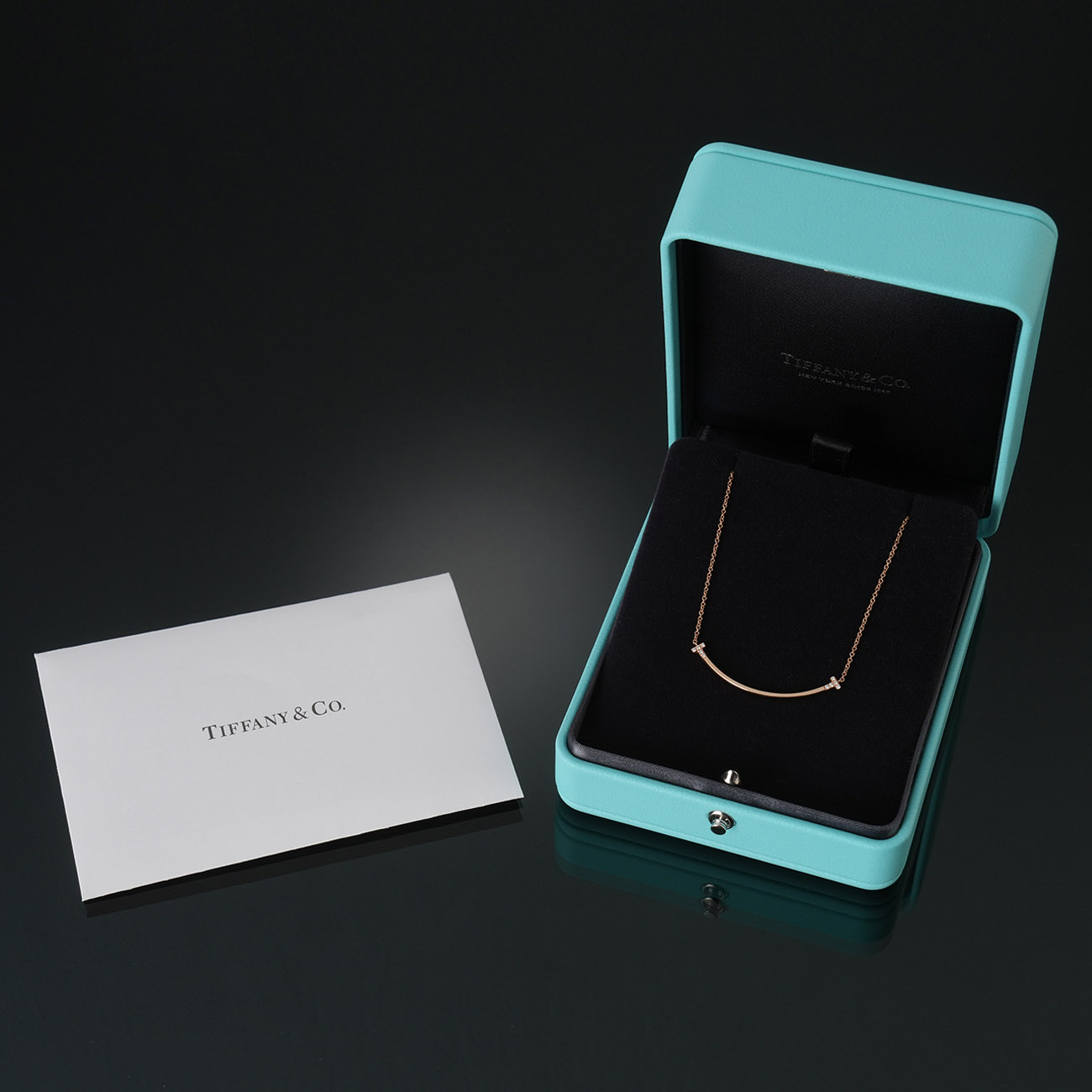 TIFFANY & CO.(USED)티파니 다이아 T 스마일 스몰 네크리스