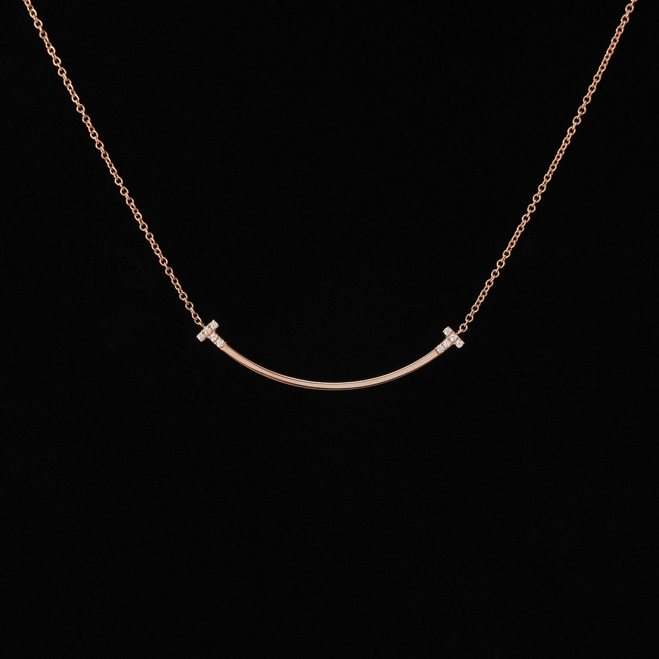 TIFFANY & CO.(USED)티파니 다이아 T 스마일 스몰 네크리스