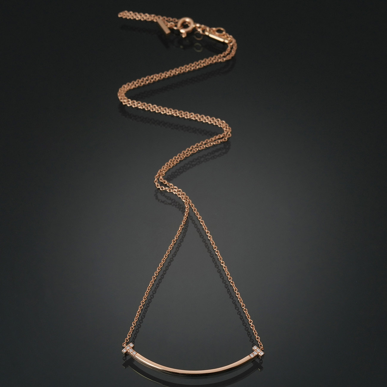 TIFFANY & CO.(USED)티파니 다이아 T 스마일 스몰 네크리스